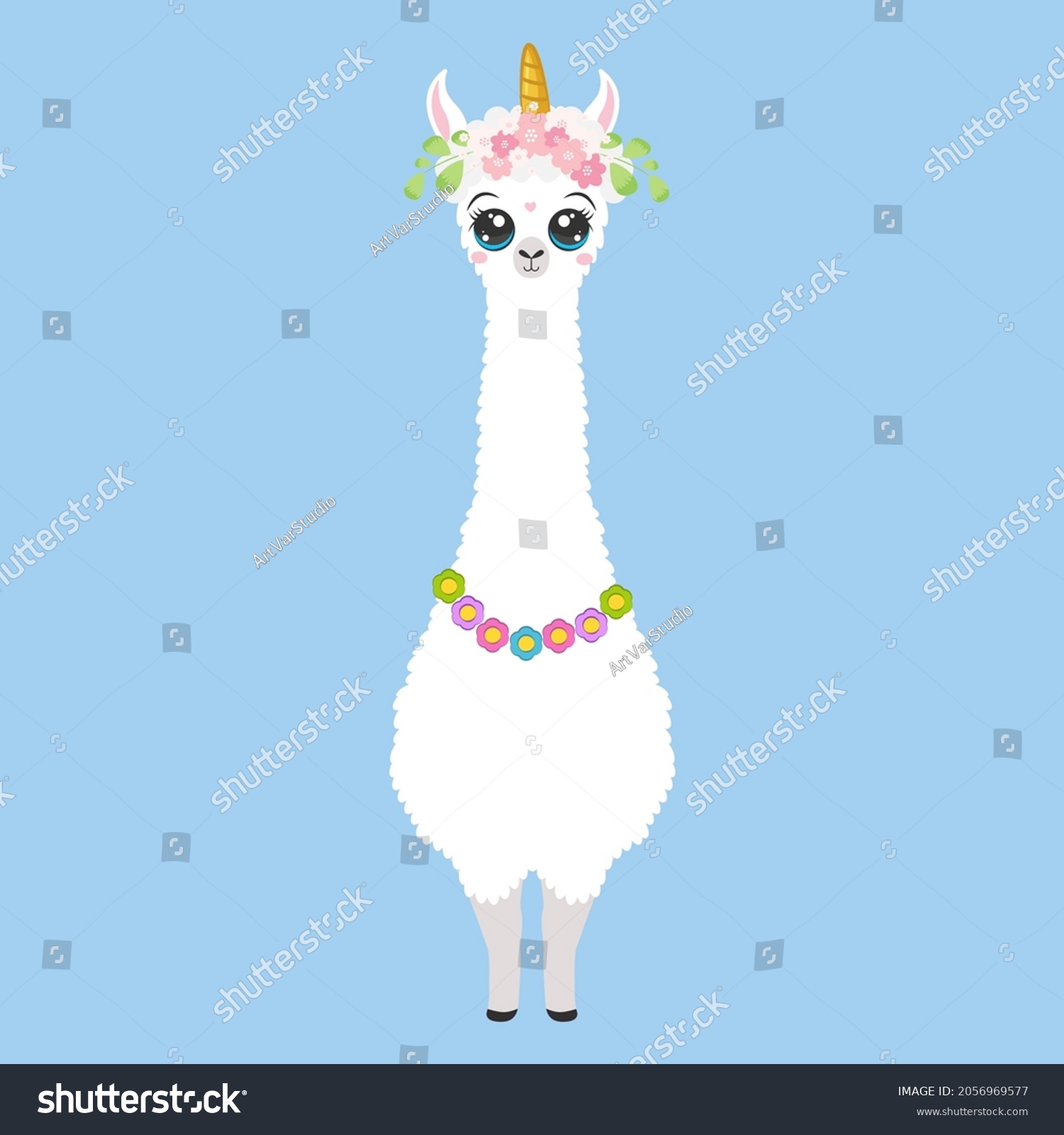 SVG of Cartoon cute animal for invitations and baby cards. Festive llama vector illustration for holiday. Clip art llama. Cute animal illustrations svg