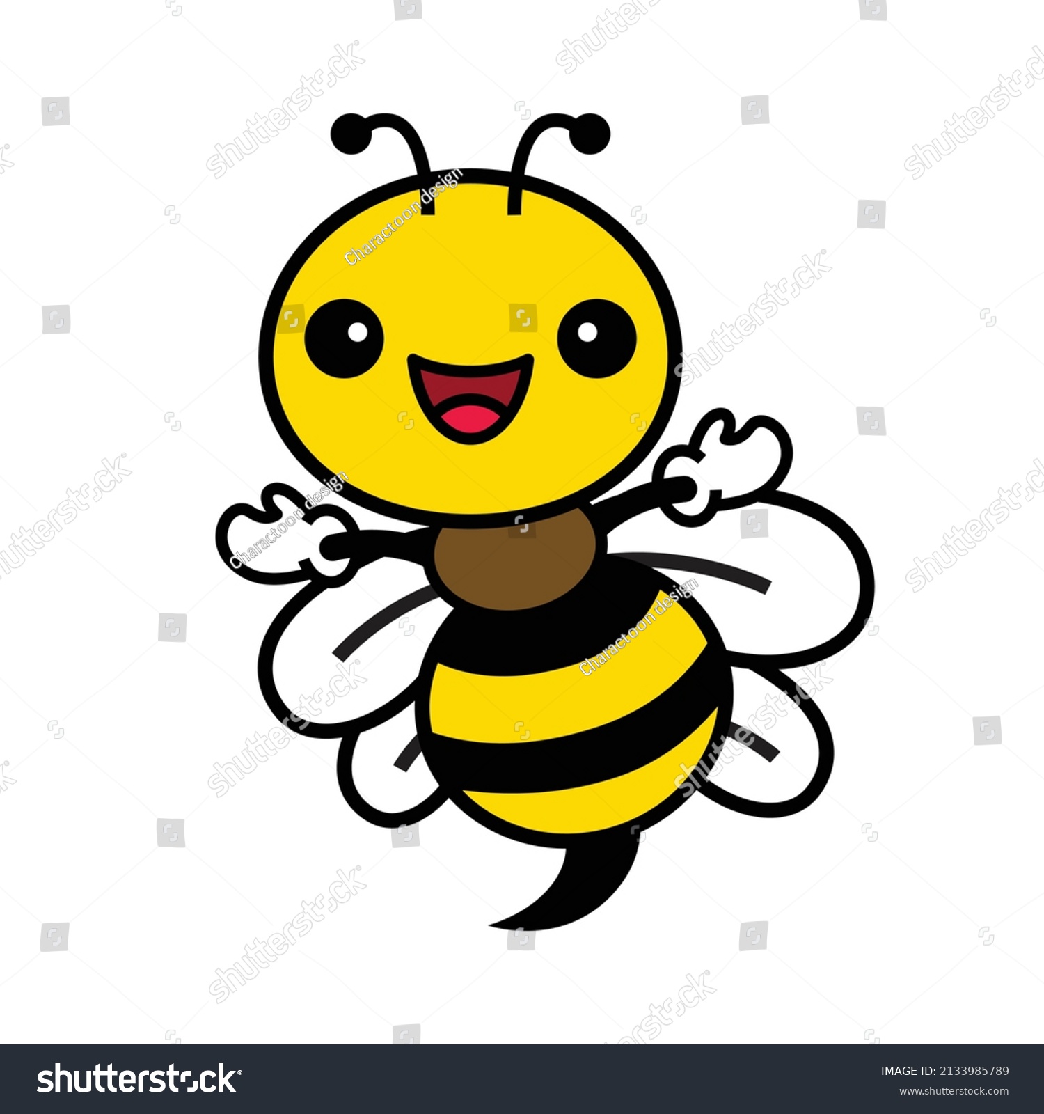 Cartoon Cute Bee Character Cute Honey Stock Vector Royalty Free Shutterstock