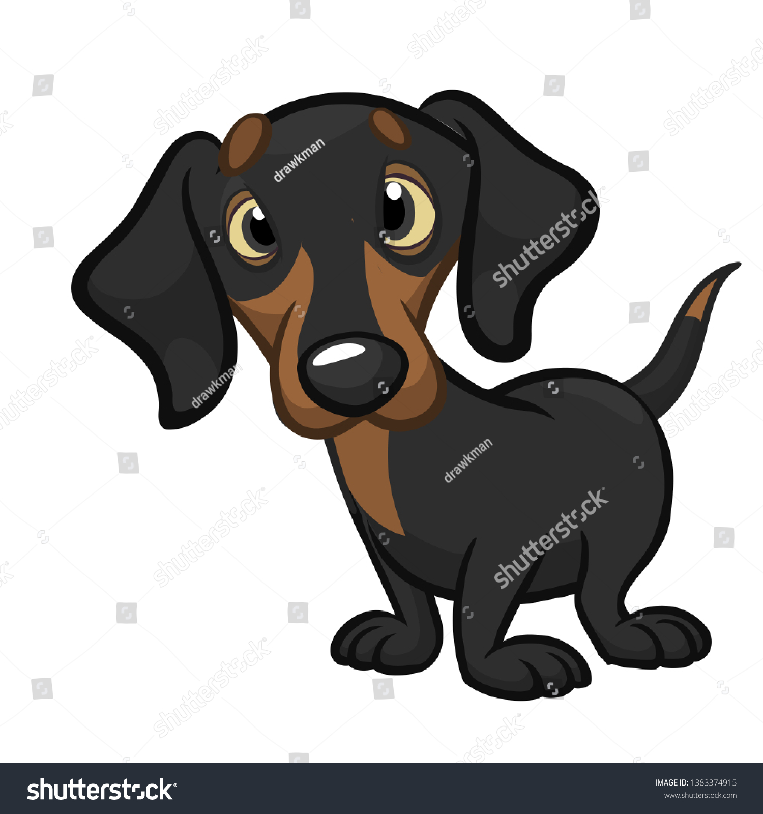 SVG of Cartoon Cute Dachshund Dog. Vector Illustration svg