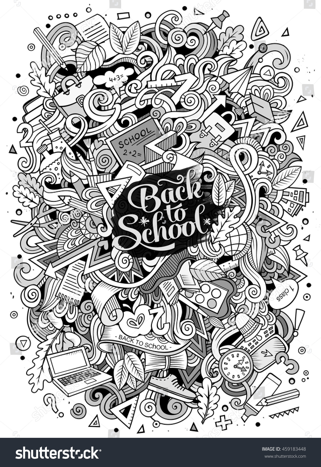 Cartoon Cute Doodles Hand Drawn School Stock Vector Royalty Free