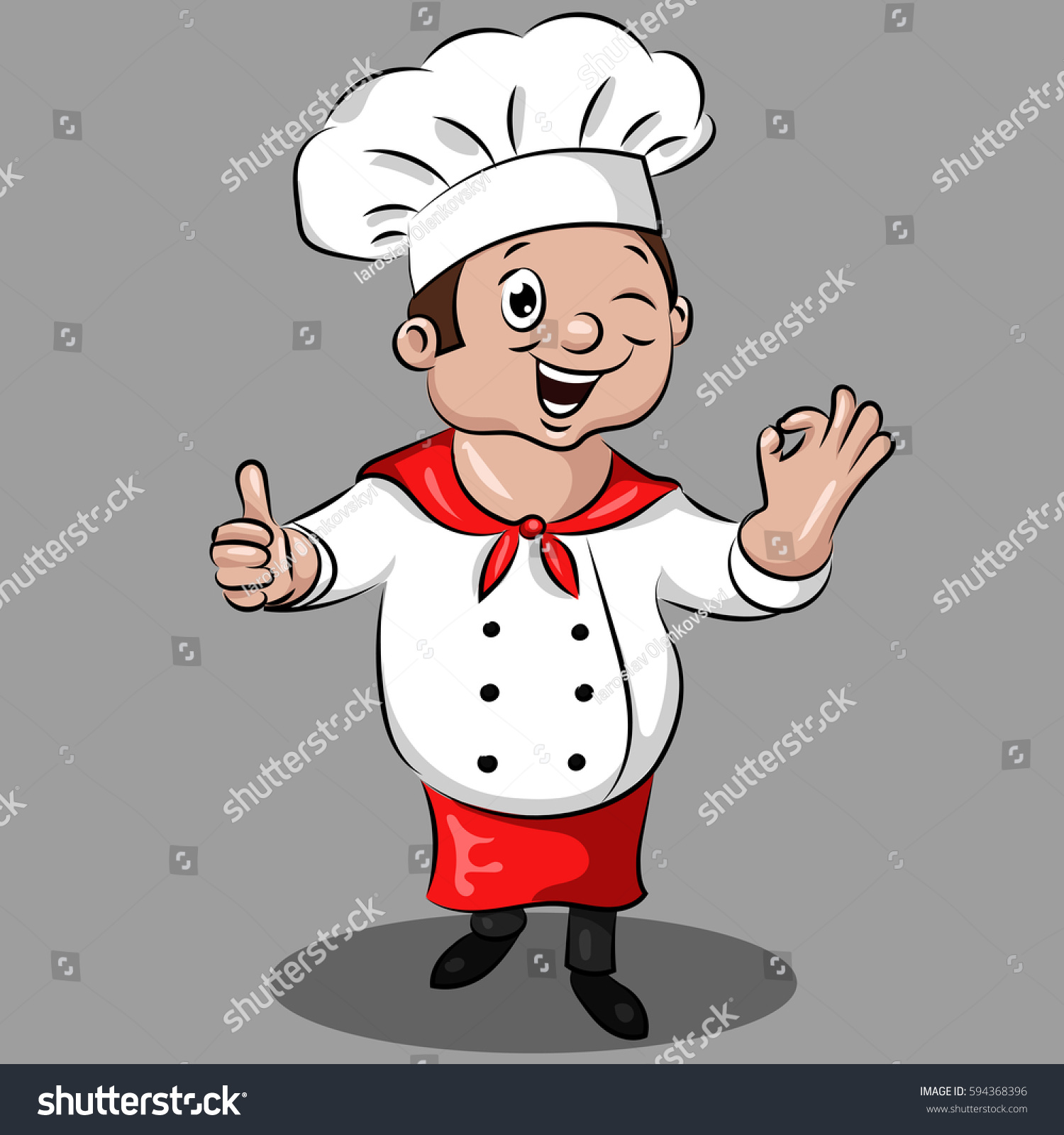 Cartoon Cute Funny Chef Cook Cap Stock Vector 594368396 Shutterstock