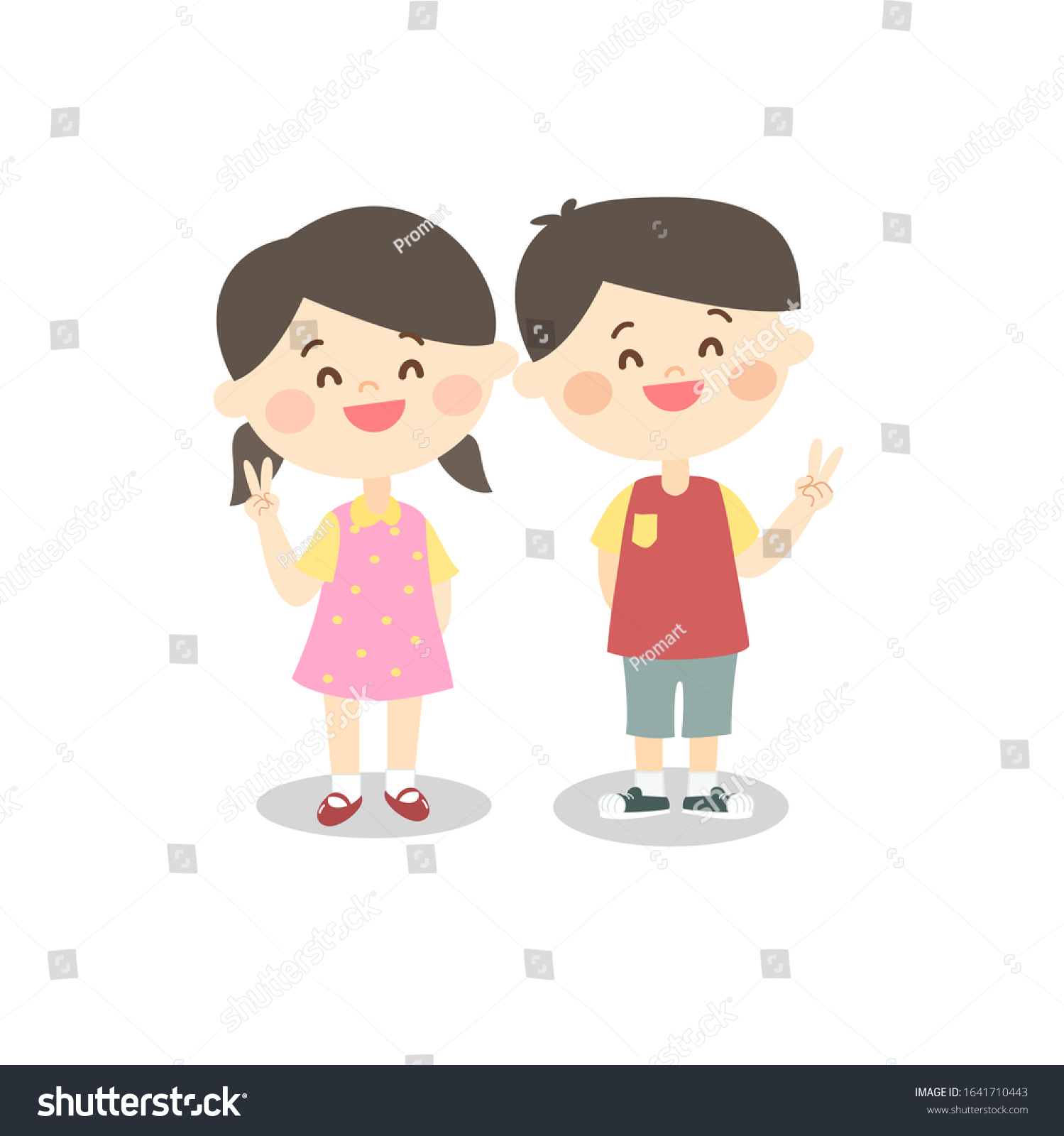 Cartoon Cute Kids On White Background Stock Vector (Royalty Free
