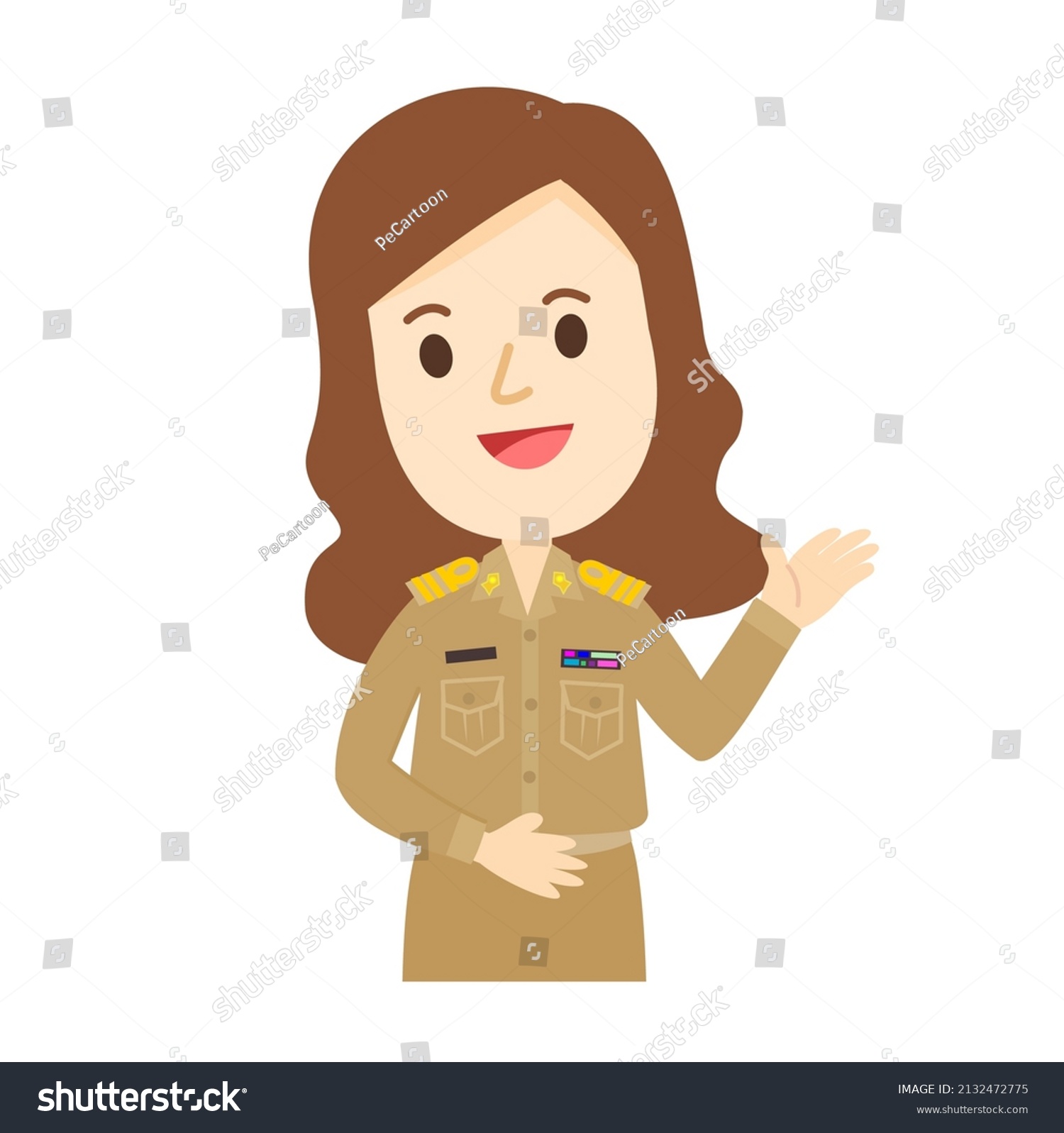 Cartoon Cute Thai Teacher Character Stock Vector (Royalty Free ...