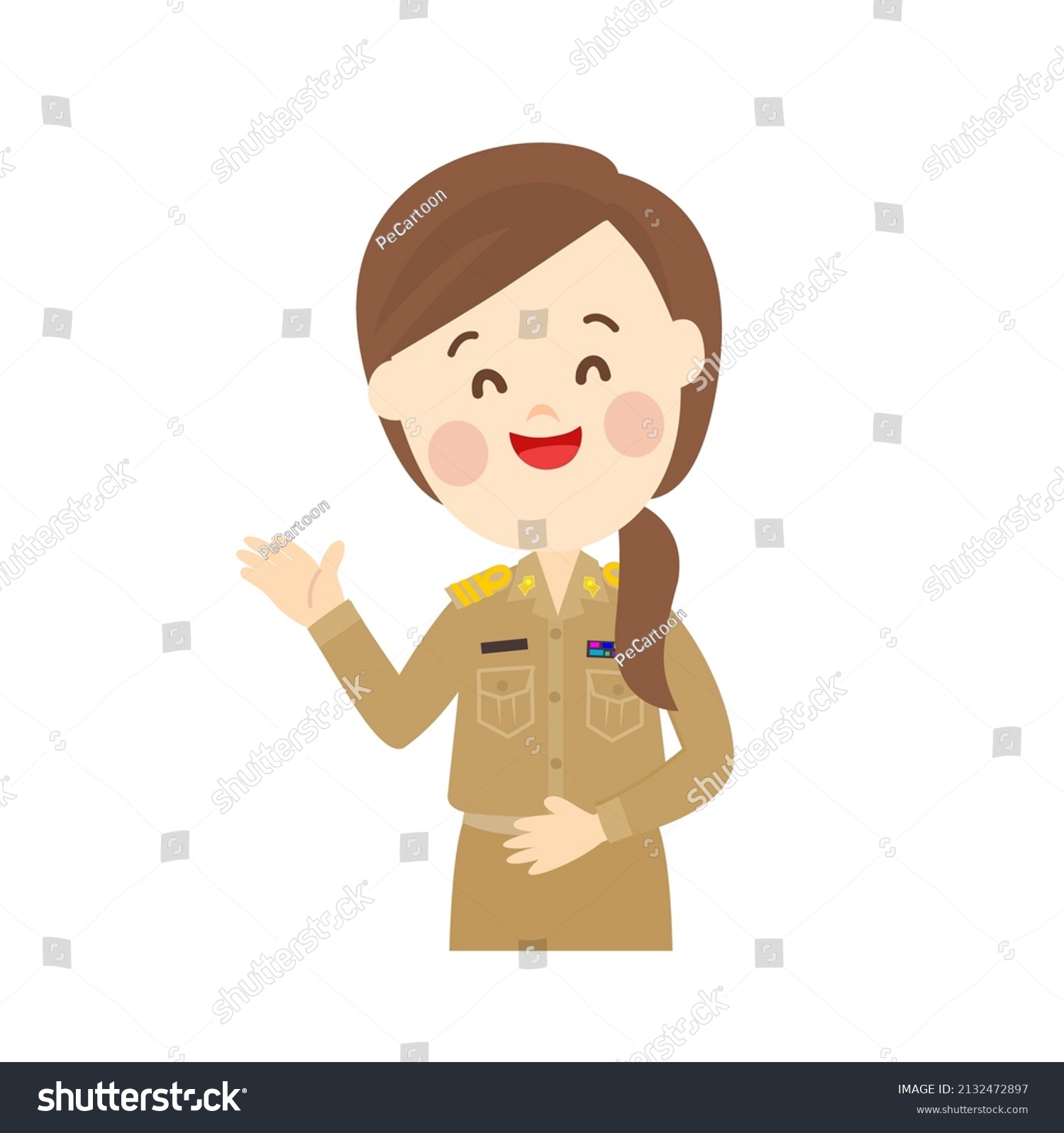 Cartoon Cute Thai Teacher Character Stock Vector (Royalty Free ...