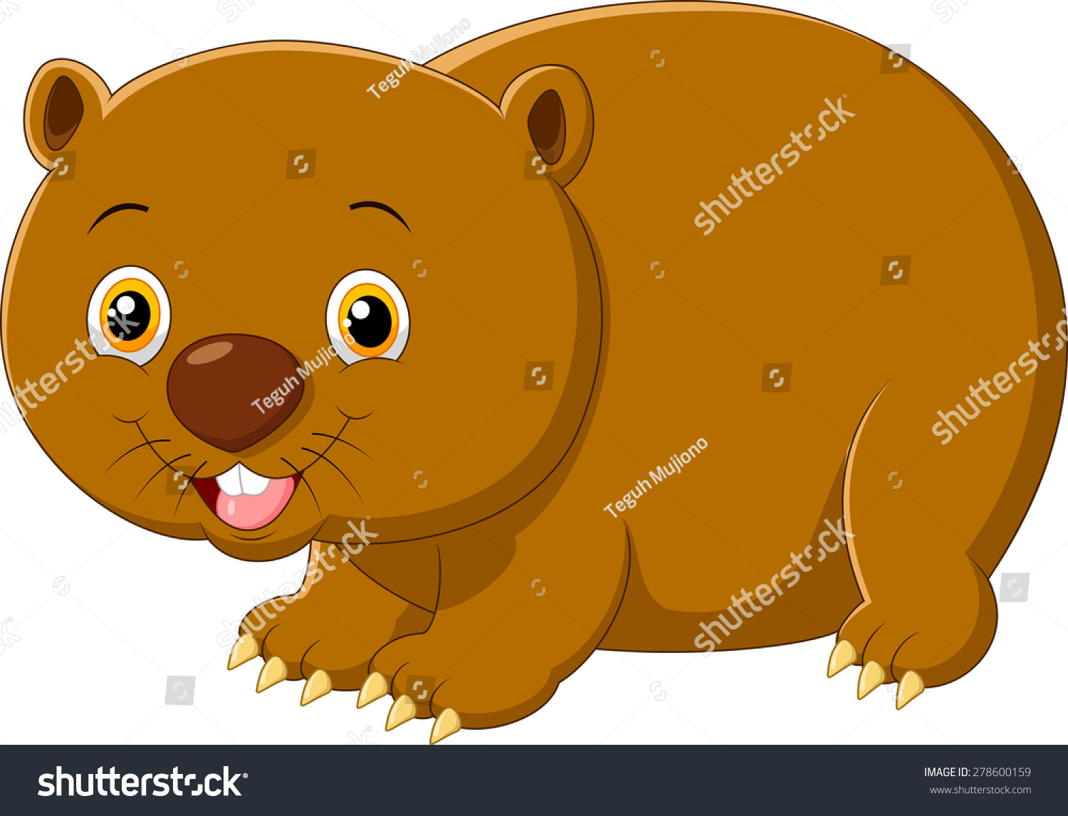 Cartoon Cute Wombat Stock Vector (Royalty Free) 278600159