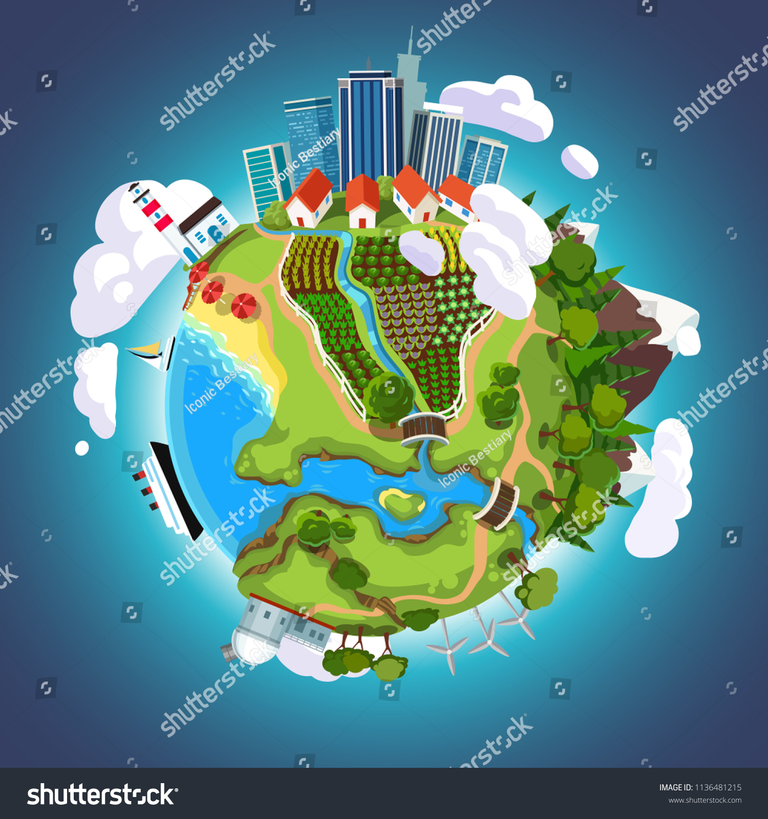 Cartoon 3d Earth Planet Globe Space Stock Vector (Royalty Free ...