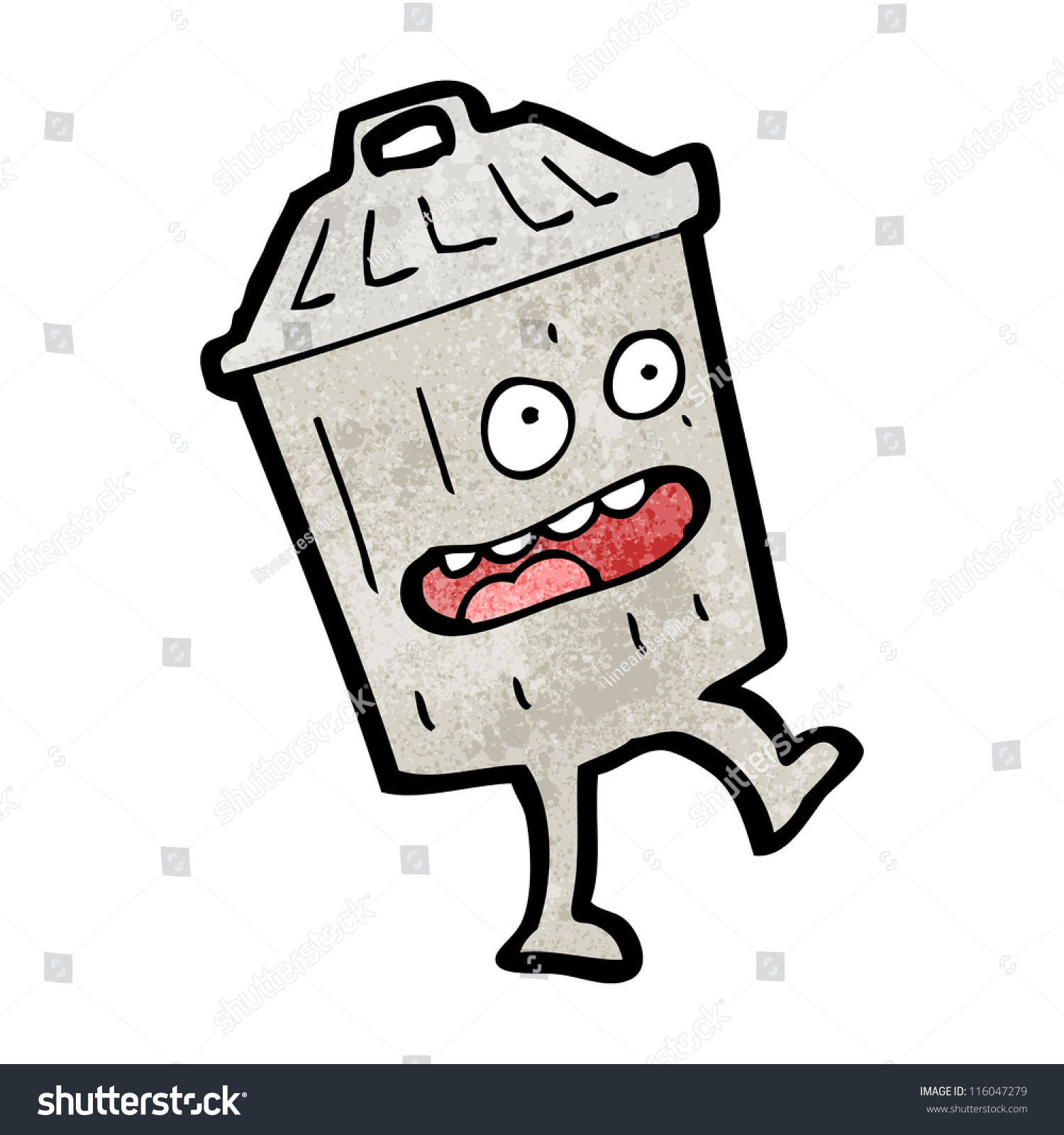 Cartoon Dancing Trash Can Stock Vector (Royalty Free) 116047279