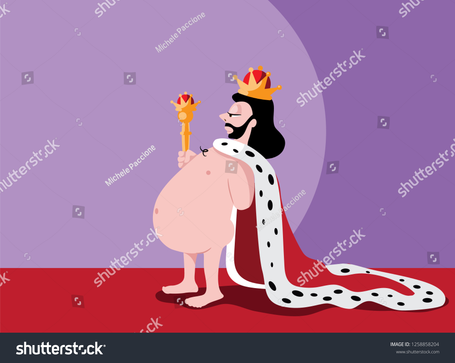 Cartoon Depiction Emperors New Clothes Eps10 Stock Vector Royalty Free 1258858204