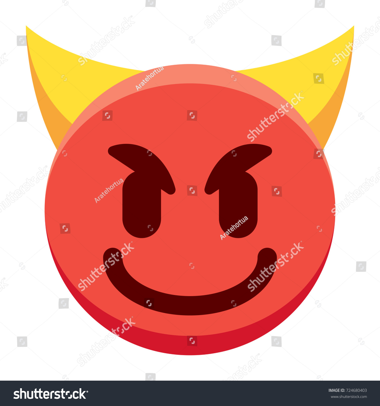 Cartoon Devil Emoji Isolated On White Stock Vector (Royalty Free) 724680403