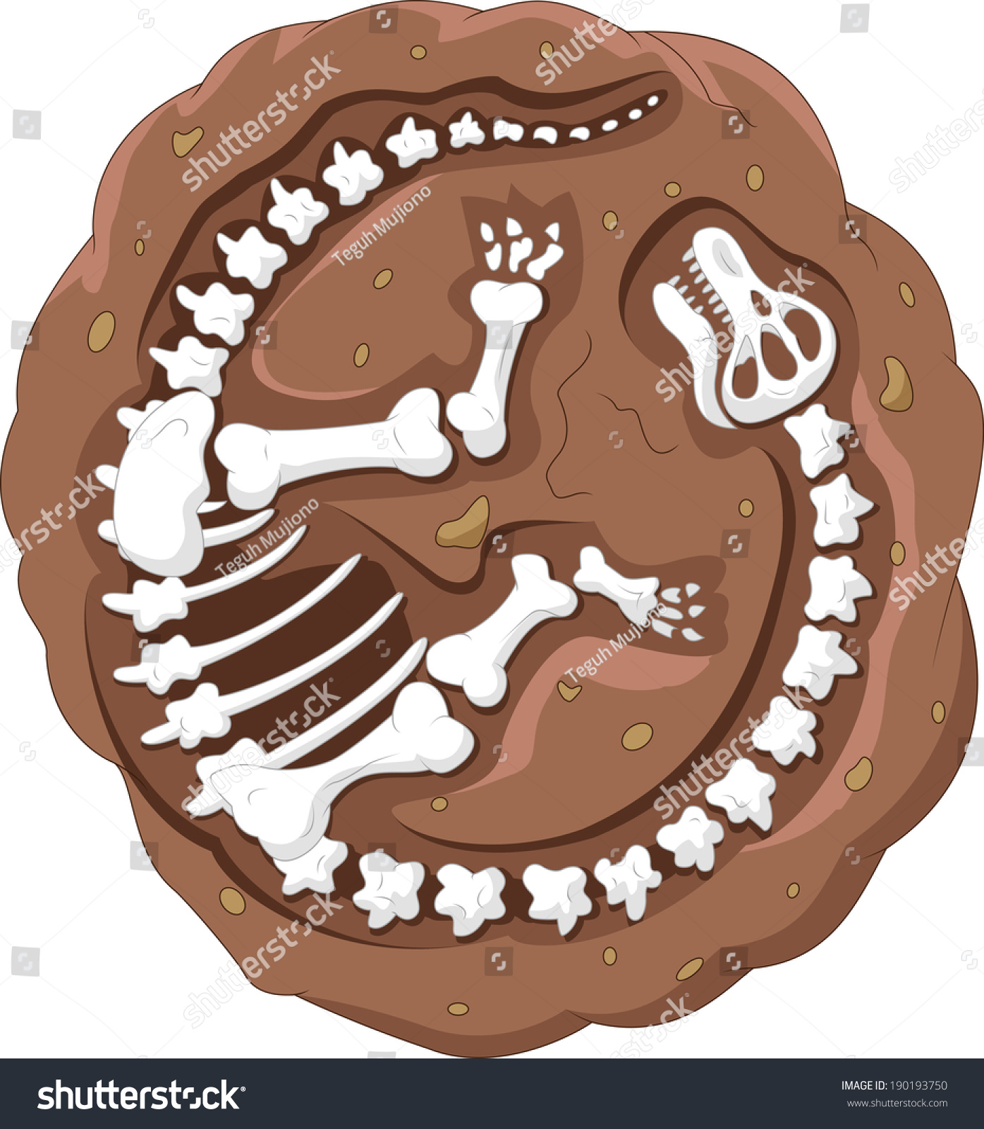 Cartoon Dinosaur Fossil Stock Vector (Royalty Free) 190193750