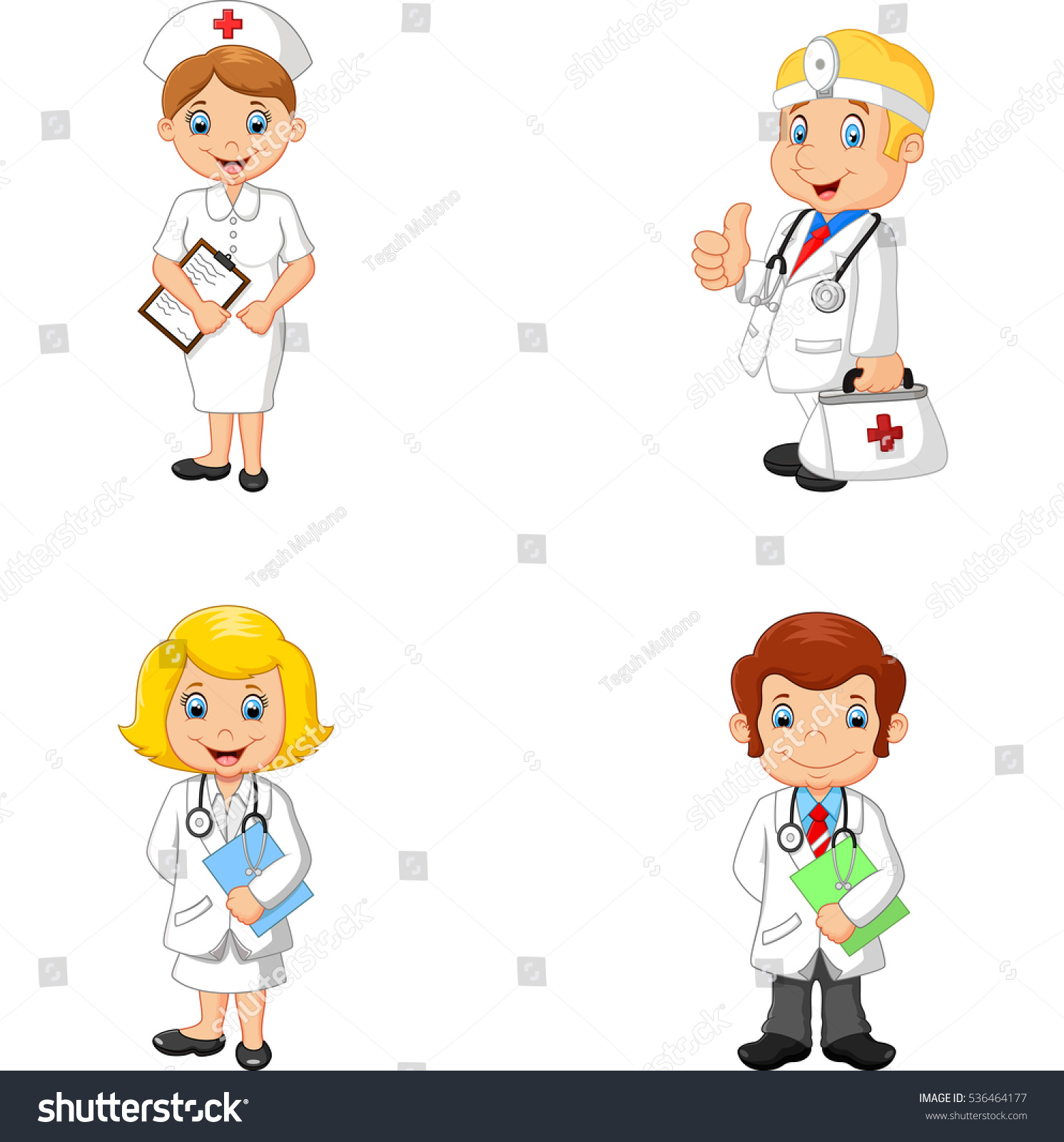 Cartoon Doctors And Nurses Stock Vector 536464177 : Shutterstock