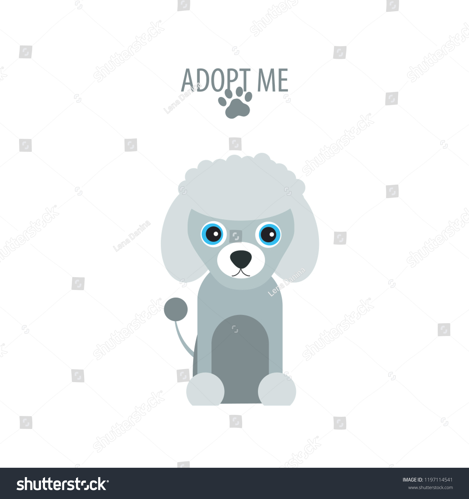 Cartoon Dog Adopt Me Cute Pooch Stock Vector Royalty Free 1197114541