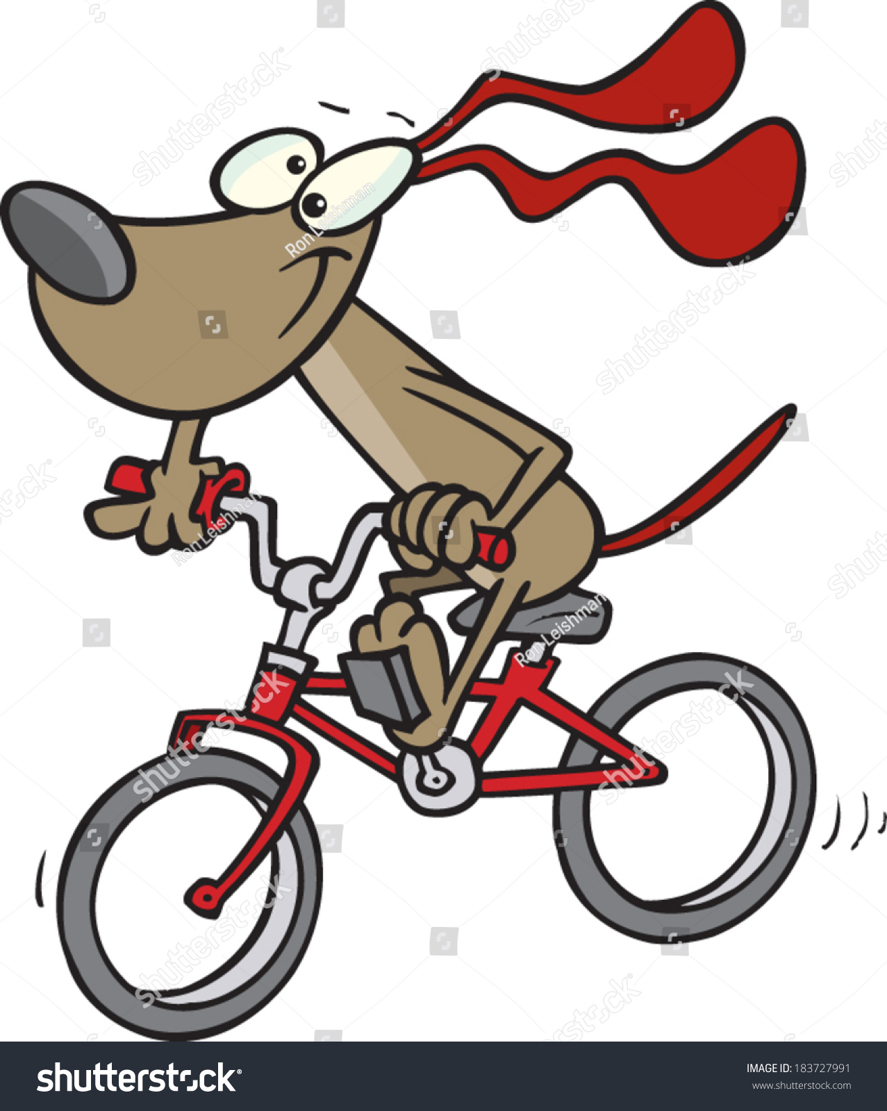 Cartoon Dog Riding Bike Stock Vector 183727991 - Shutterstock