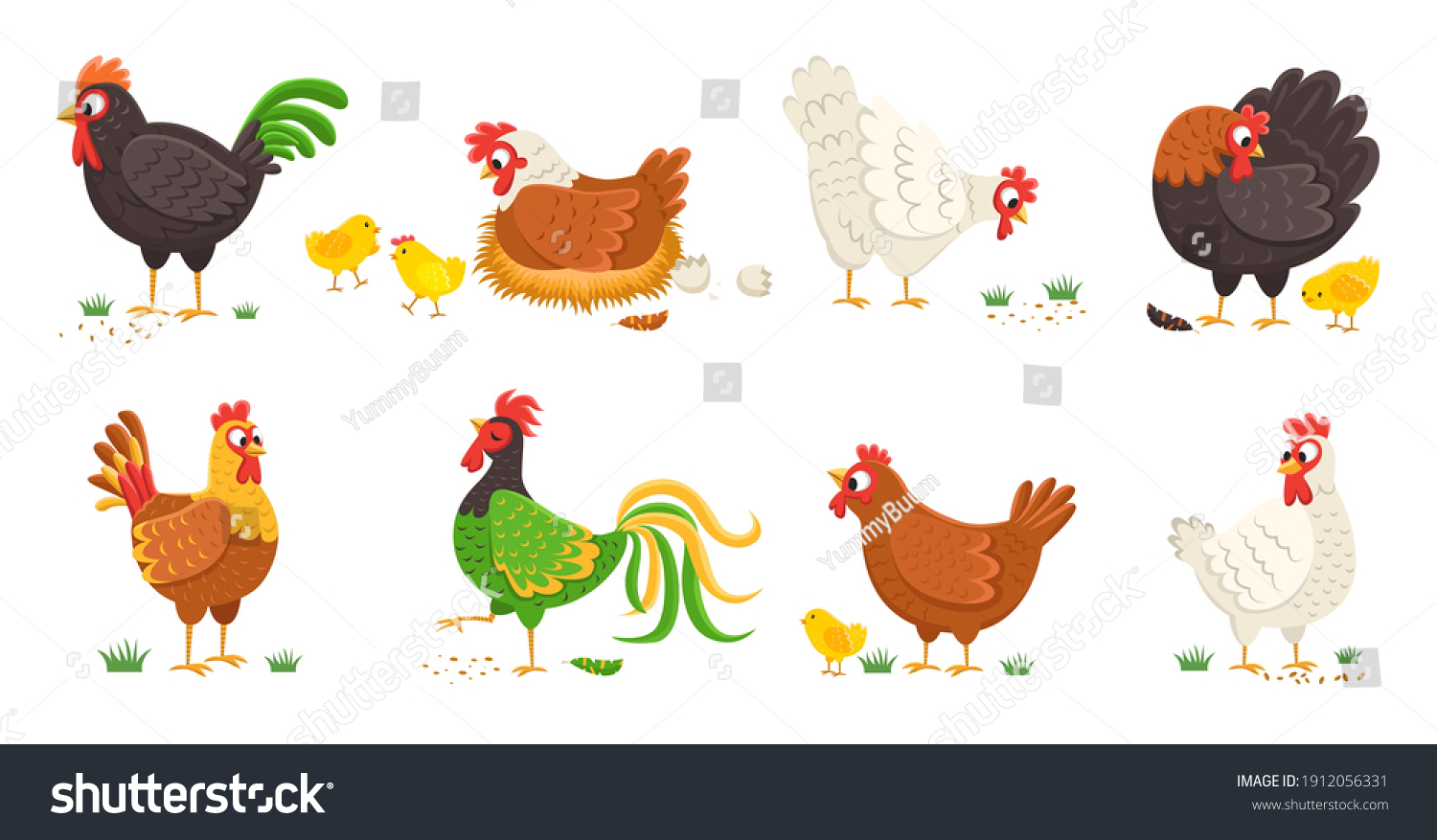 Cartoon Rooster And Hens Royalty Free Vector Image Hot Sex Picture