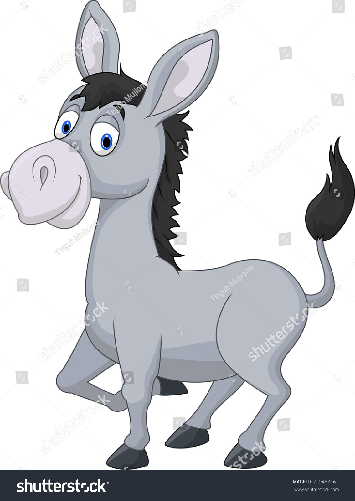 Cartoon Donkey Stock Vector 229453162 - Shutterstock