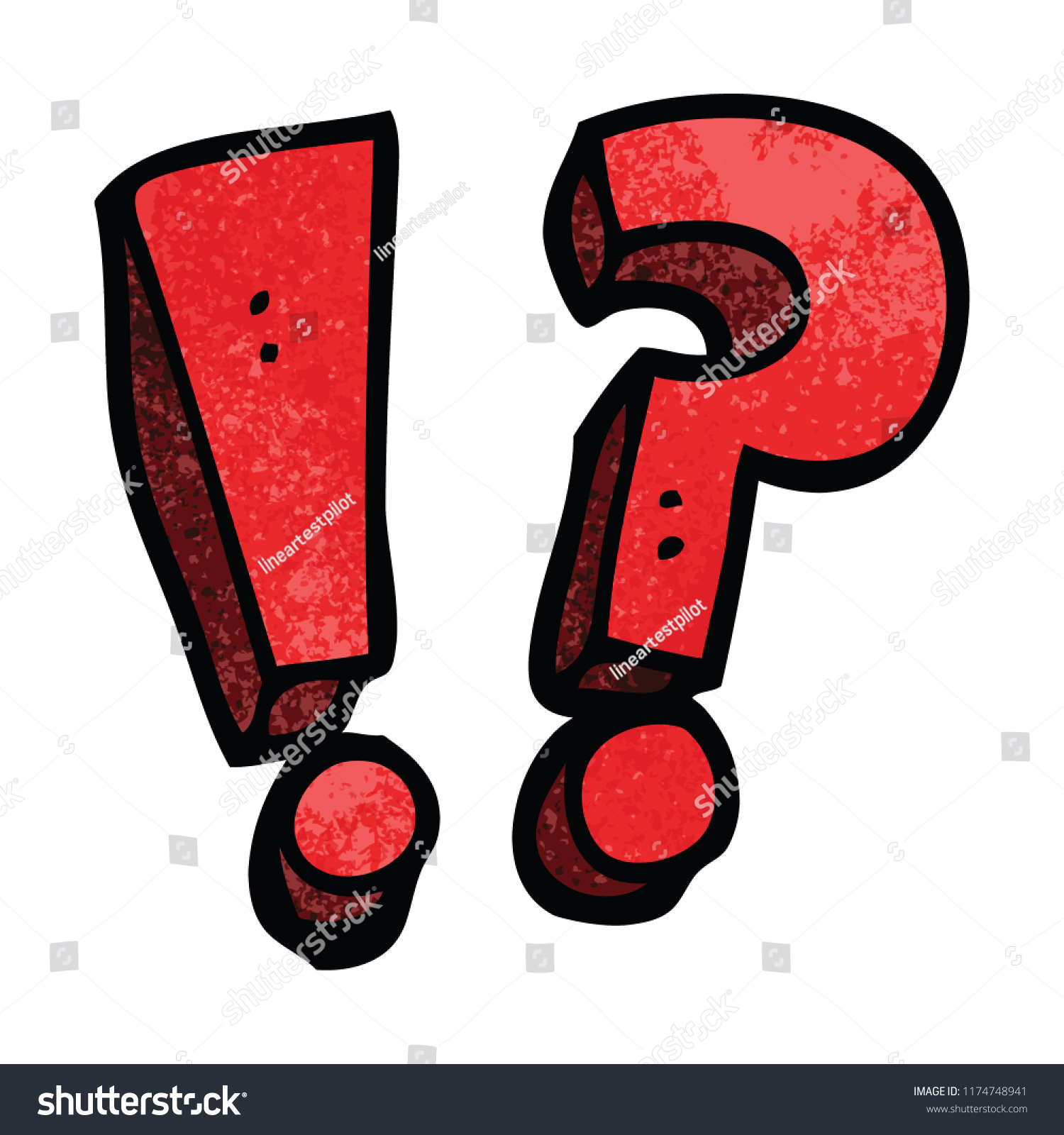 Cartoon Doodle Question Mark Exclamation Mark Stock Vector (Royalty ...