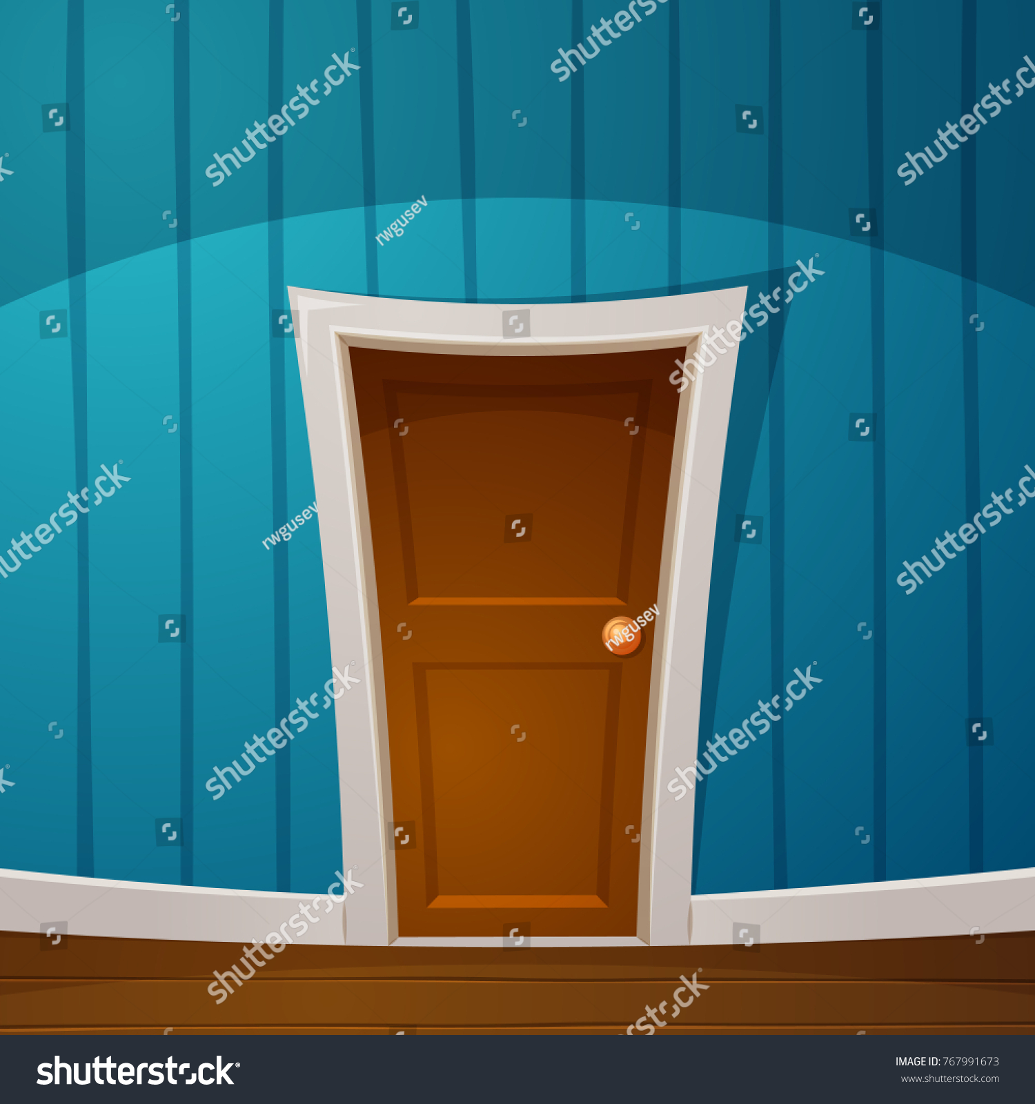 Cartoon Door Plinth Wallpapers Wall Handle Stock Vector (Royalty Free ...