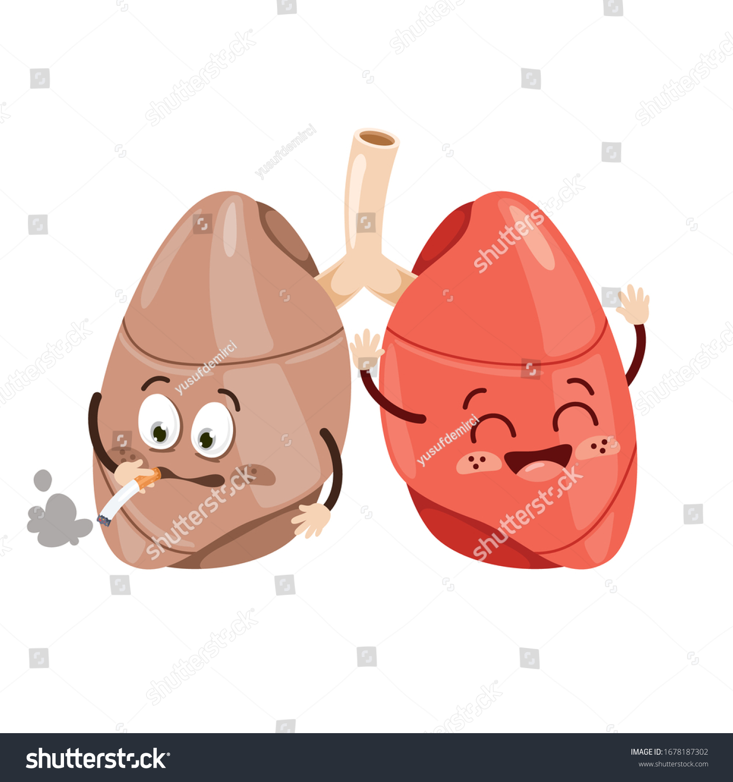 Cartoon Drawing Human Lungs Stock Vector (Royalty Free) 1678187302 ...