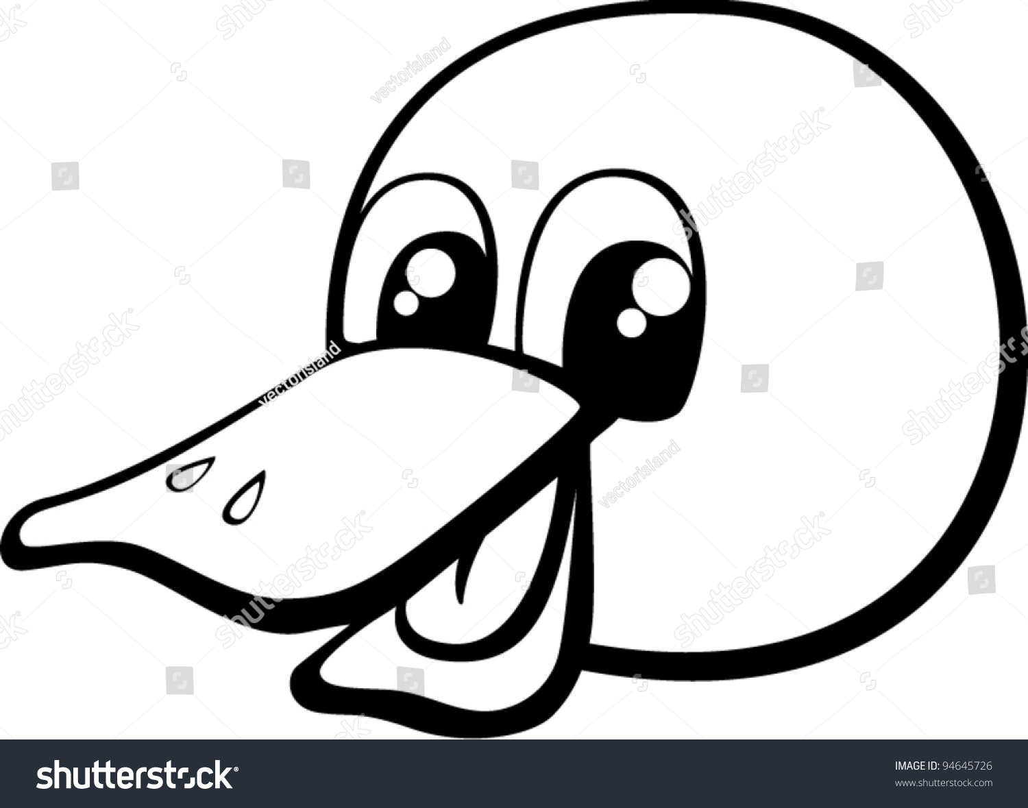 Cartoon Duck Head Stock Vector 94645726 - Shutterstock