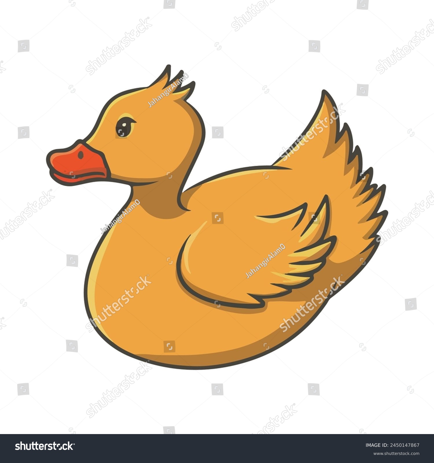 recommend clip art: Cartoon Duckling outline Quirky Vector Design