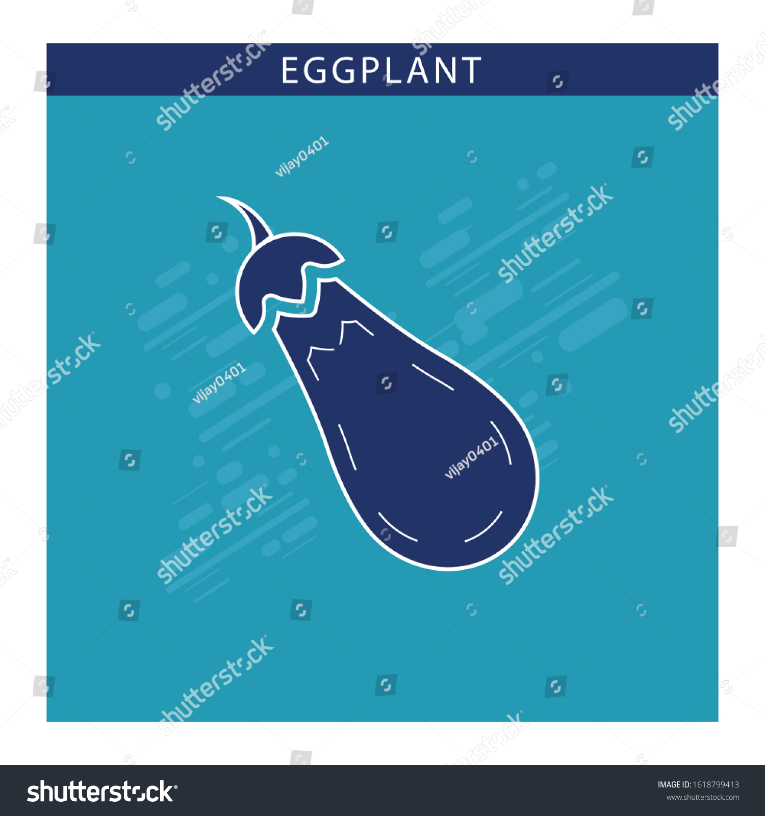 Cartoon Eggplant Emoji Icon Aubergine Symbol Stock Vector Royalty Free 1618799413