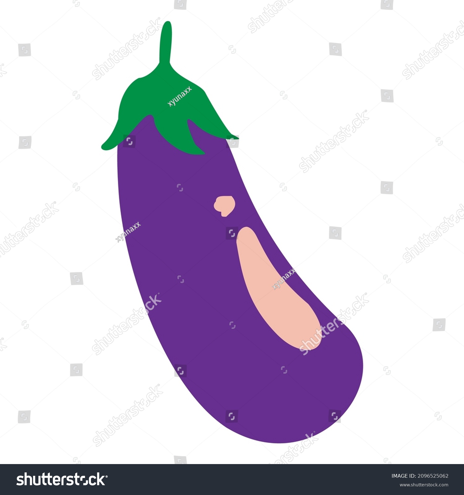 Cartoon Eggplant Emoji Icon Aubergine Symbol Stock Vector Royalty Free 2096525062