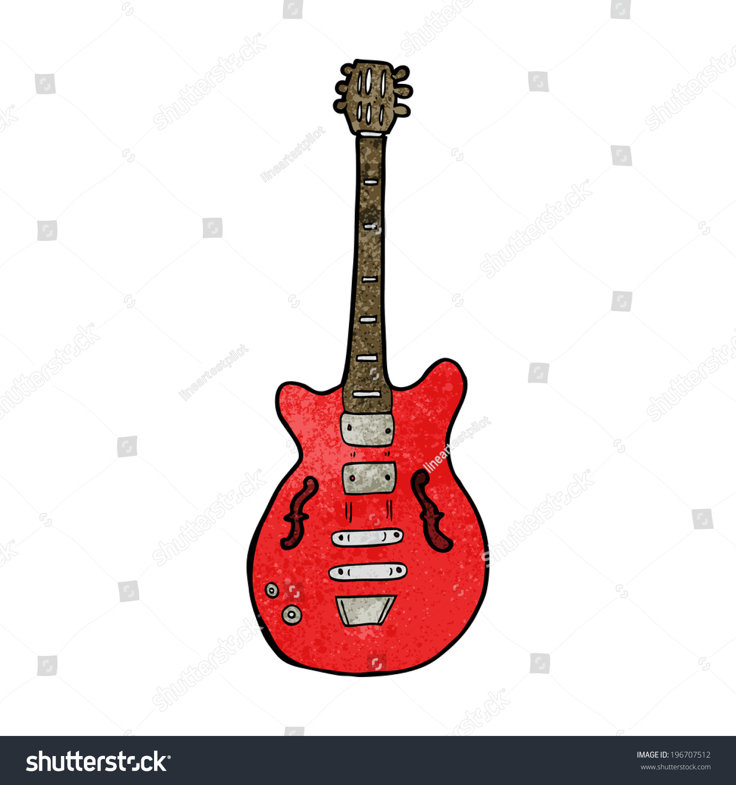 red cartoon guitar clip art preview
