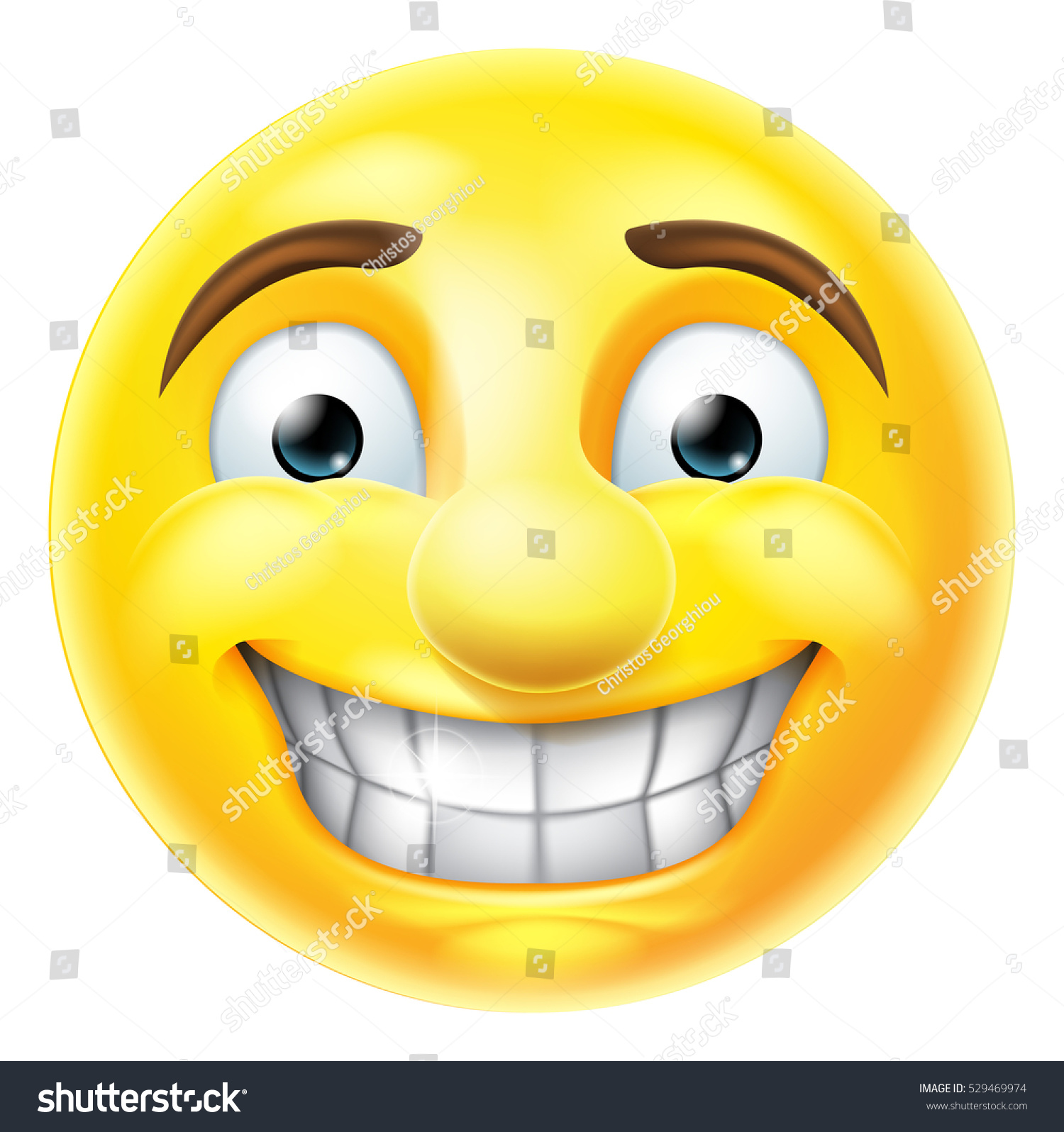 Cartoon Emoji Emoticon Smiling Smiley Face Character Stock Vector ...