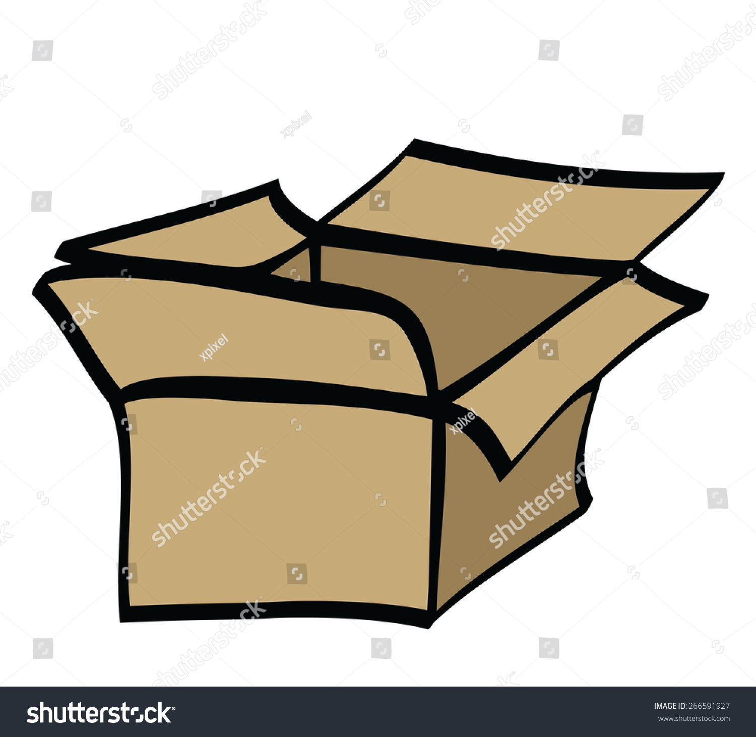 Cartoon Empty Cardboard Box Vector Illustration Stock Vector (Royalty ...