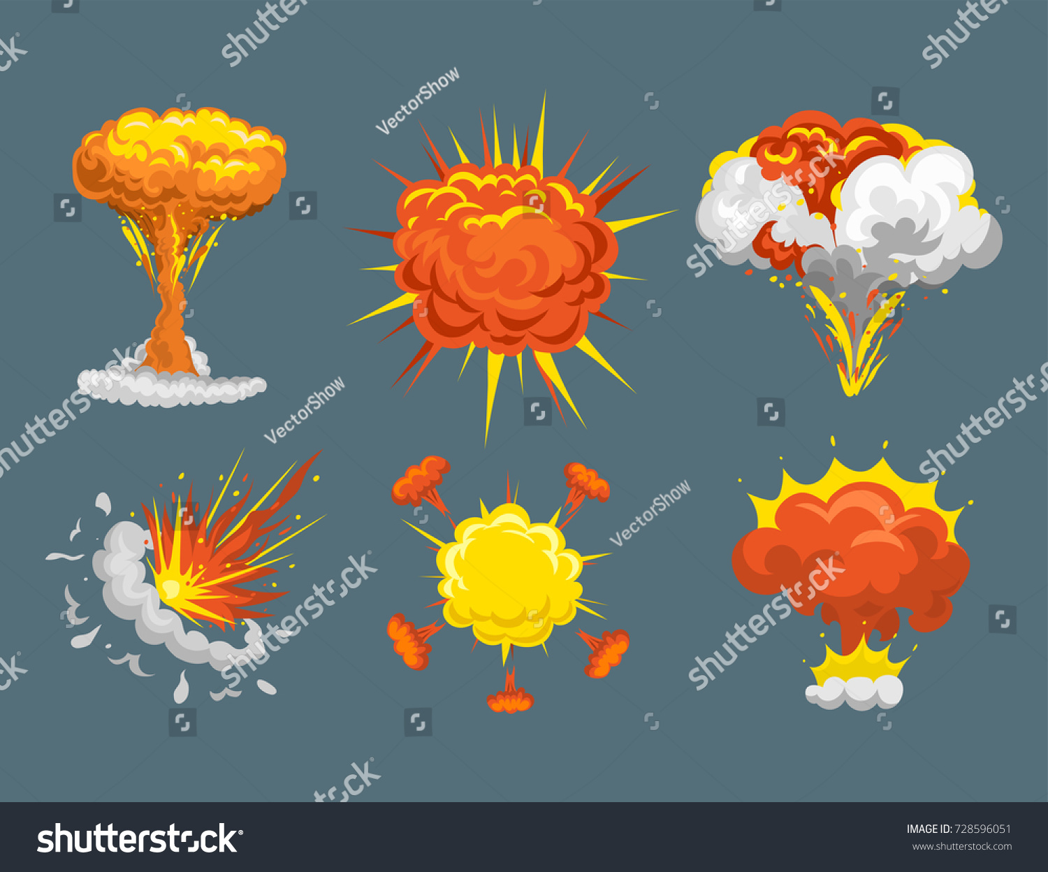 Cartoon Explosion Boom Flame Vector Illustration Stock Vector (Royalty ...