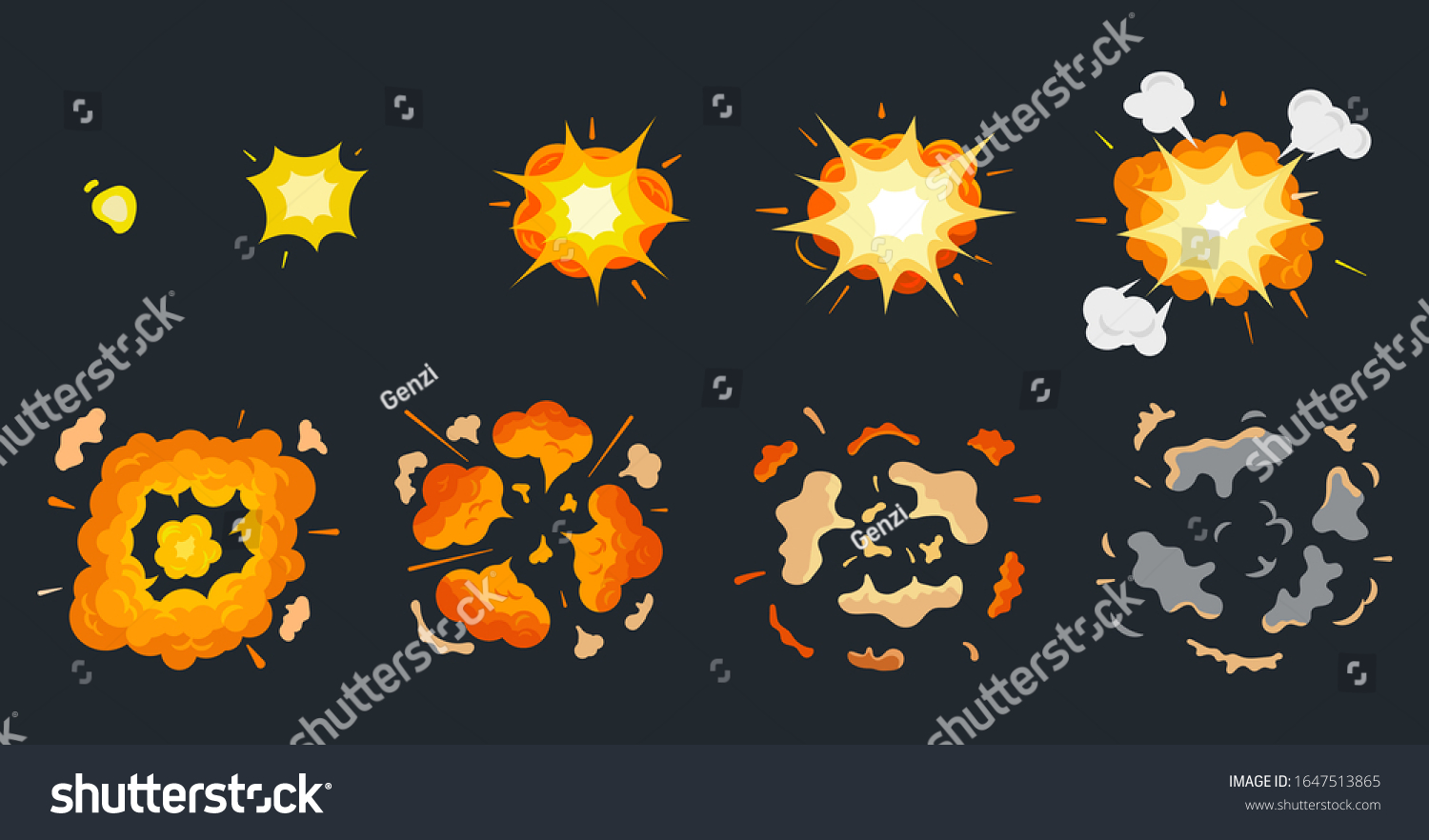 Cartoon Explosion Burst Comic Book Blast Stock Vector (Royalty Free ...