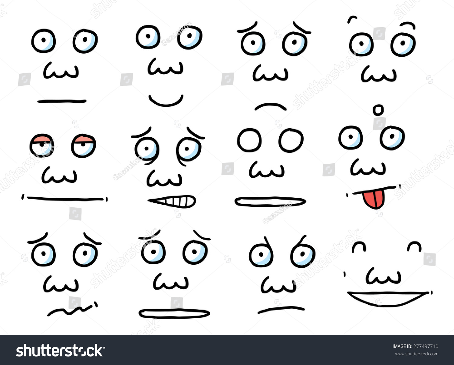 Cartoon Expression Set Stock Vector 277497710 - Shutterstock