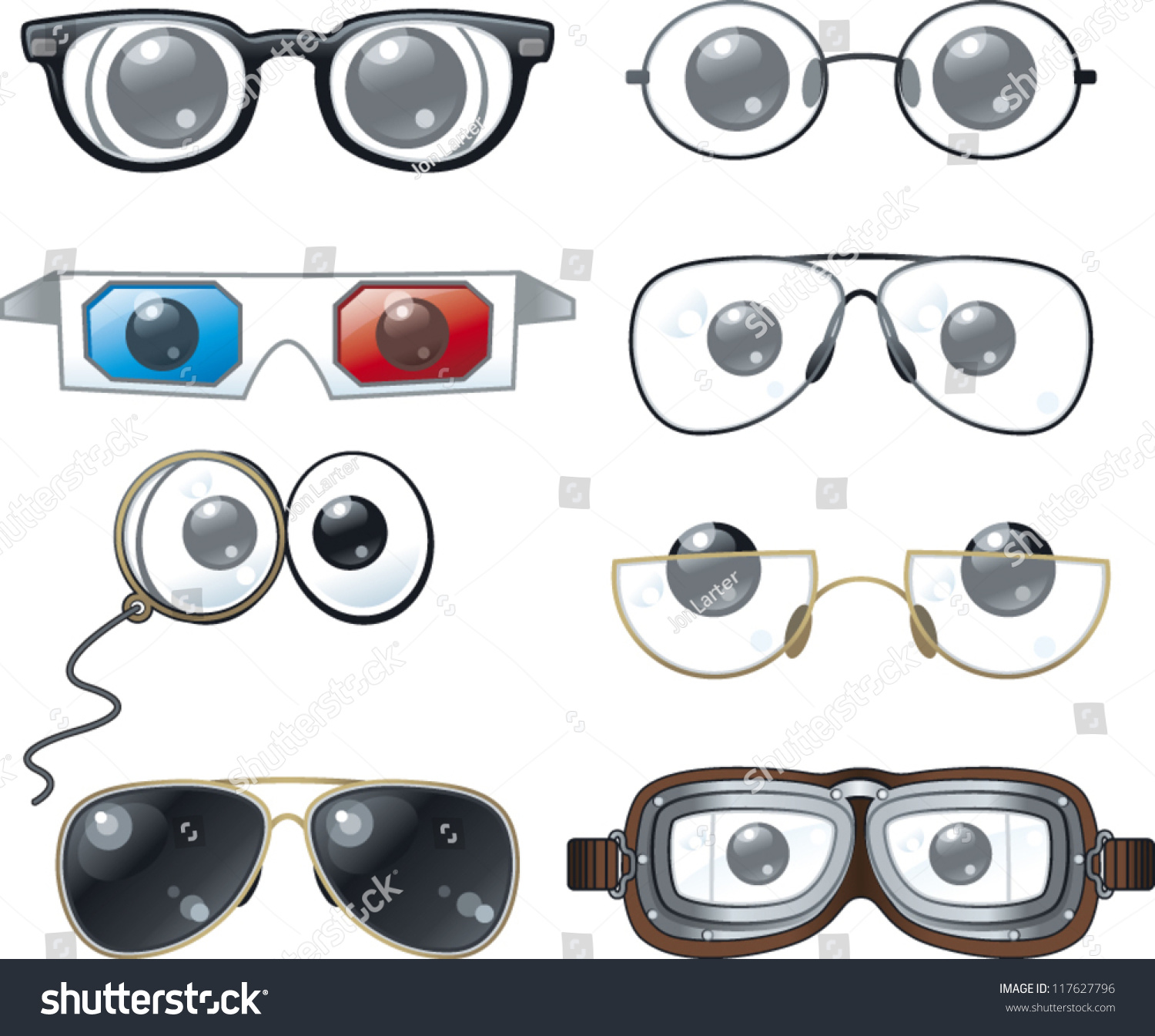 Cartoon Eye Glasses Collection Stock Vector 117627796 - Shutterstock