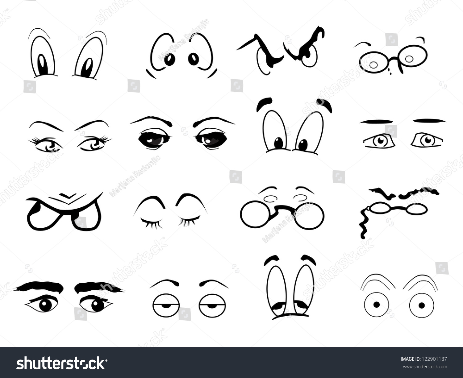 Cartoon Eyes Stock Vector 122901187 - Shutterstock