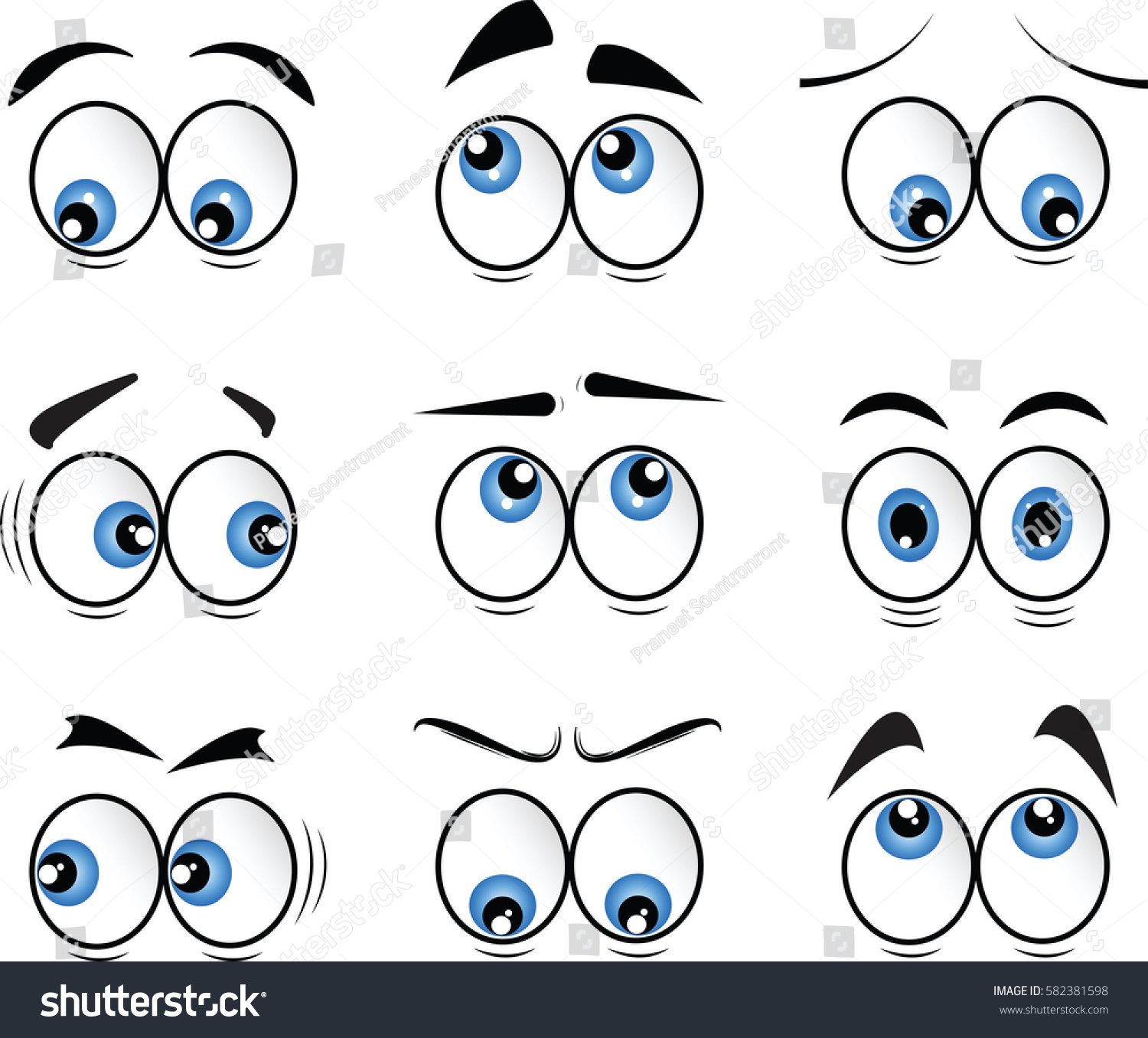 Cartoon Eyes Vector Stock Vector (Royalty Free) 582381598