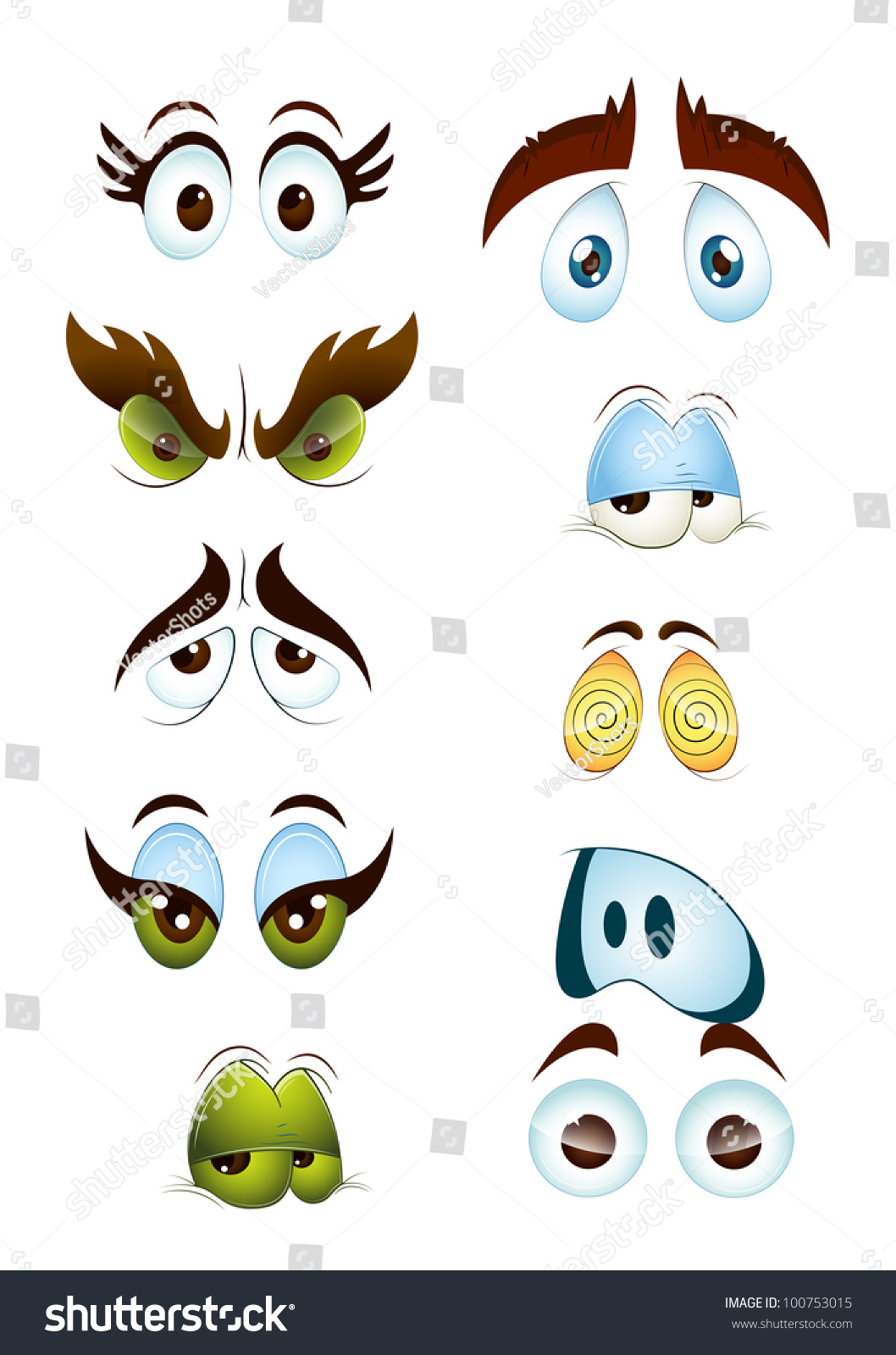 Cartoon Eyes Set Stock Vector 100753015 - Shutterstock