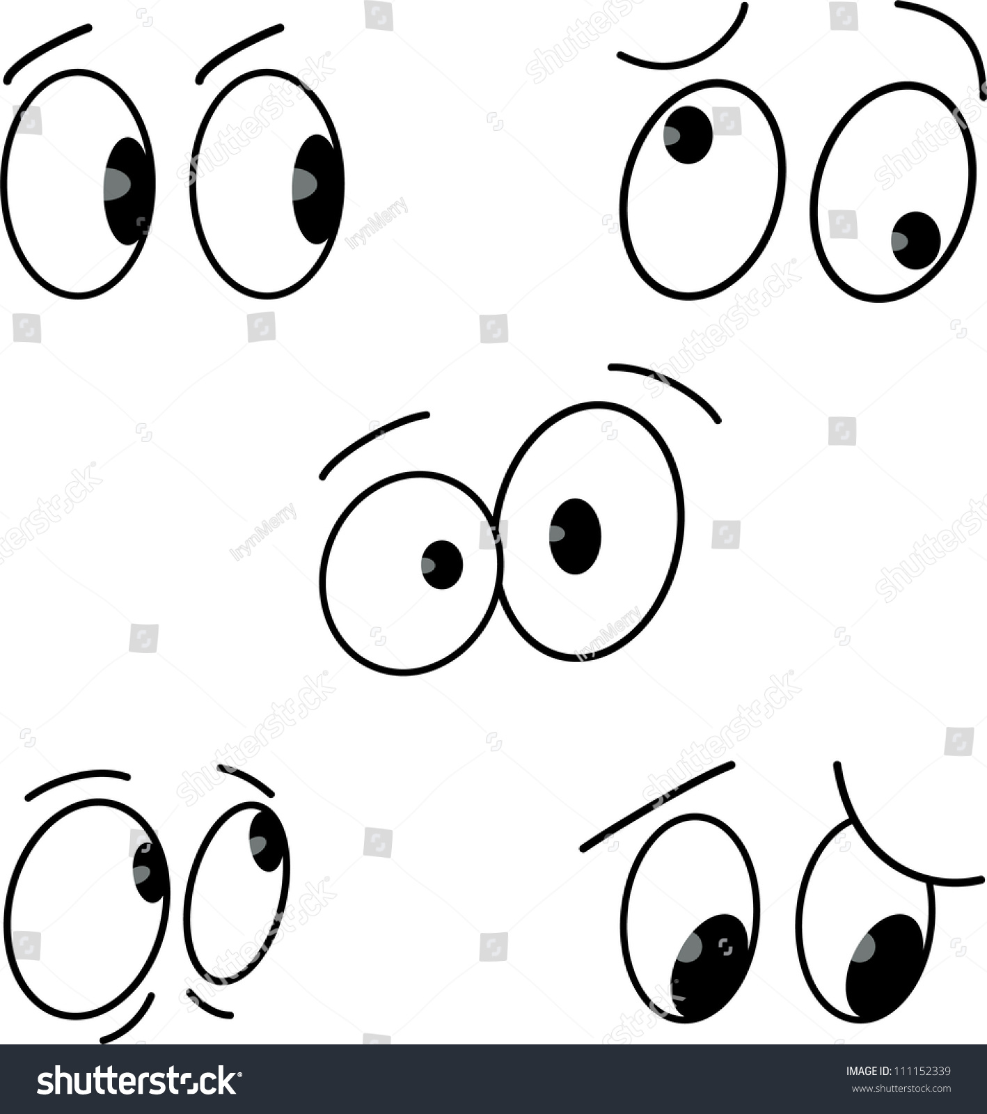 Cartoon Eyes Set.Vector - 111152339 : Shutterstock