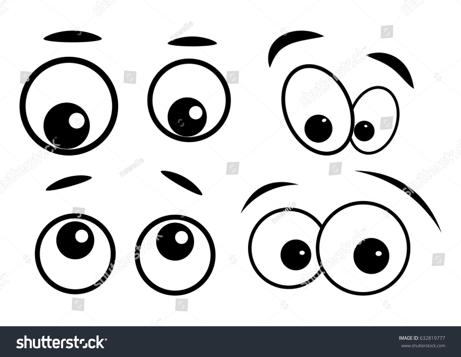 Cartoon Eyes Vector Symbol Icon Design Stock Vector 632819777