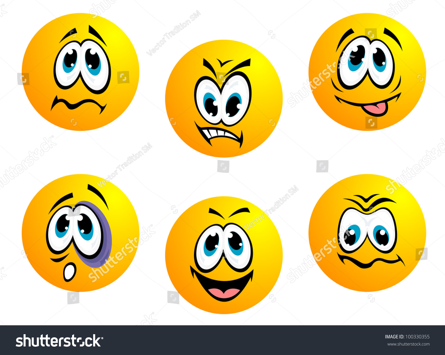 Cartoon Faces. Jpeg Version Also Available In Gallery Stock Vector ...