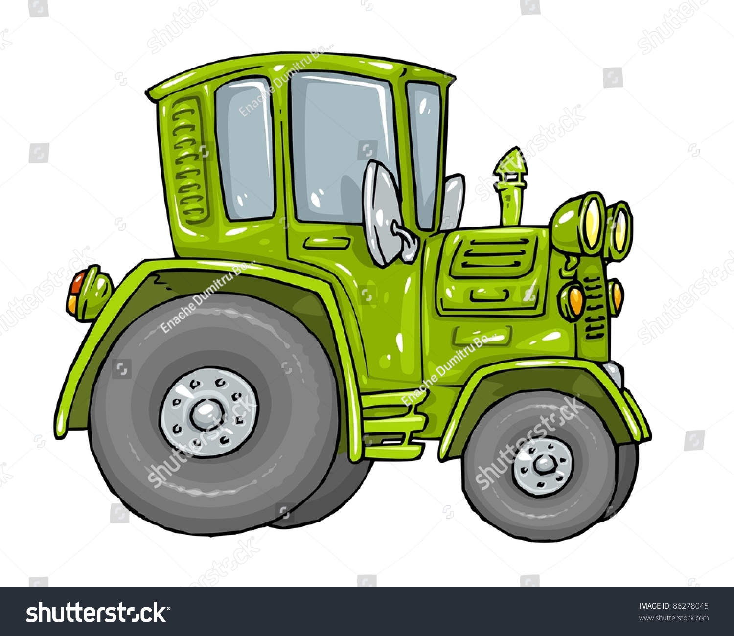 Cartoon Farm Tractor Stock Vector 86278045 - Shutterstock