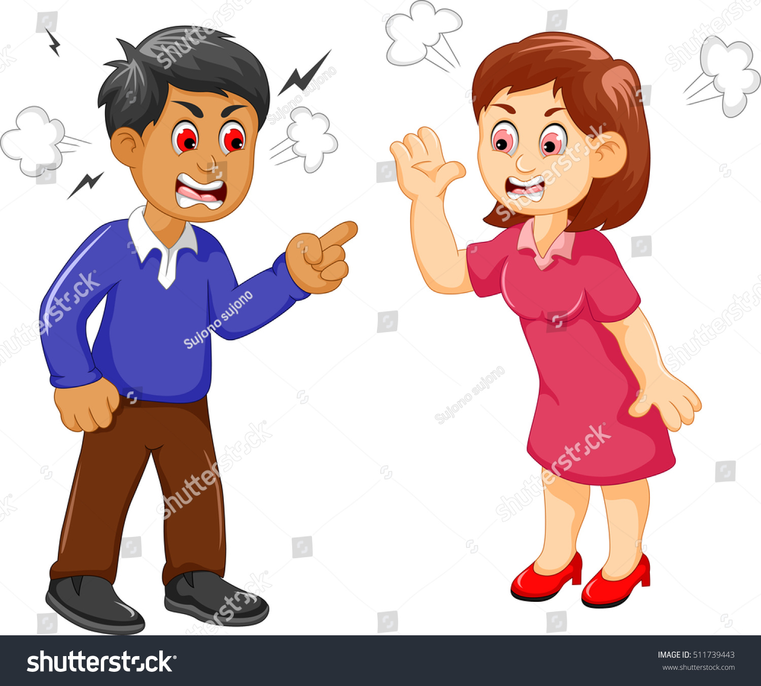 Cartoon Father Mother Arguing Stock Vector (Royalty Free) 511739443 ...