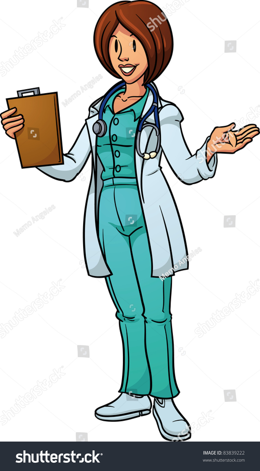 Cartoon Female Doctor Holding Chart Vector Stock Vector 83839222 ...