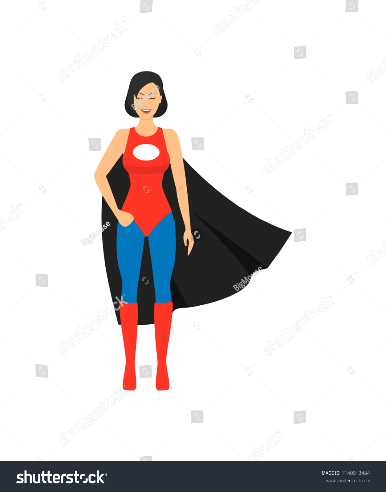 Cartoon Female Superhero Character Superheroine Concept Stock Vector ...