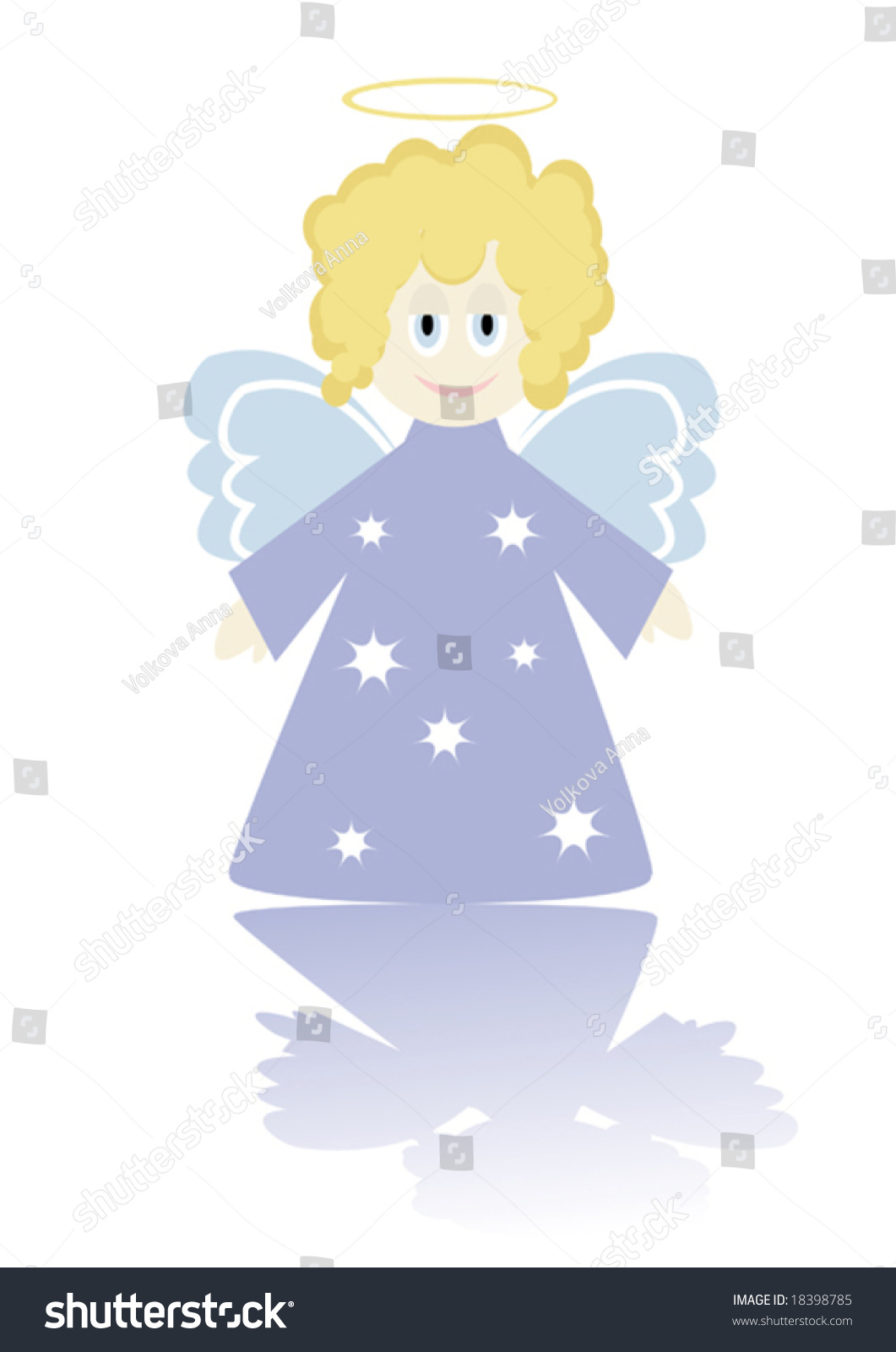Cartoon Figure Little Angel Vector Illustration Stock Vector (Royalty