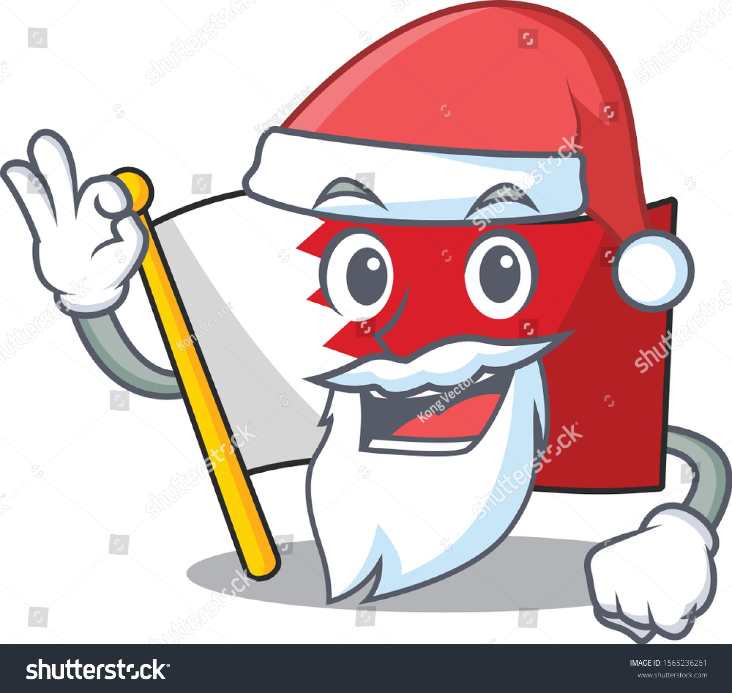 Cartoon Flag Bahrain Isolated Character Santa Stock Vector Royalty Free 1565236261