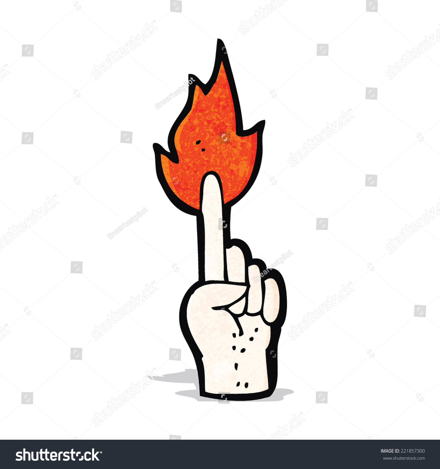 Cartoon Flaming Finger Pointing Stock Vector (Royalty Free) 221857300 ...