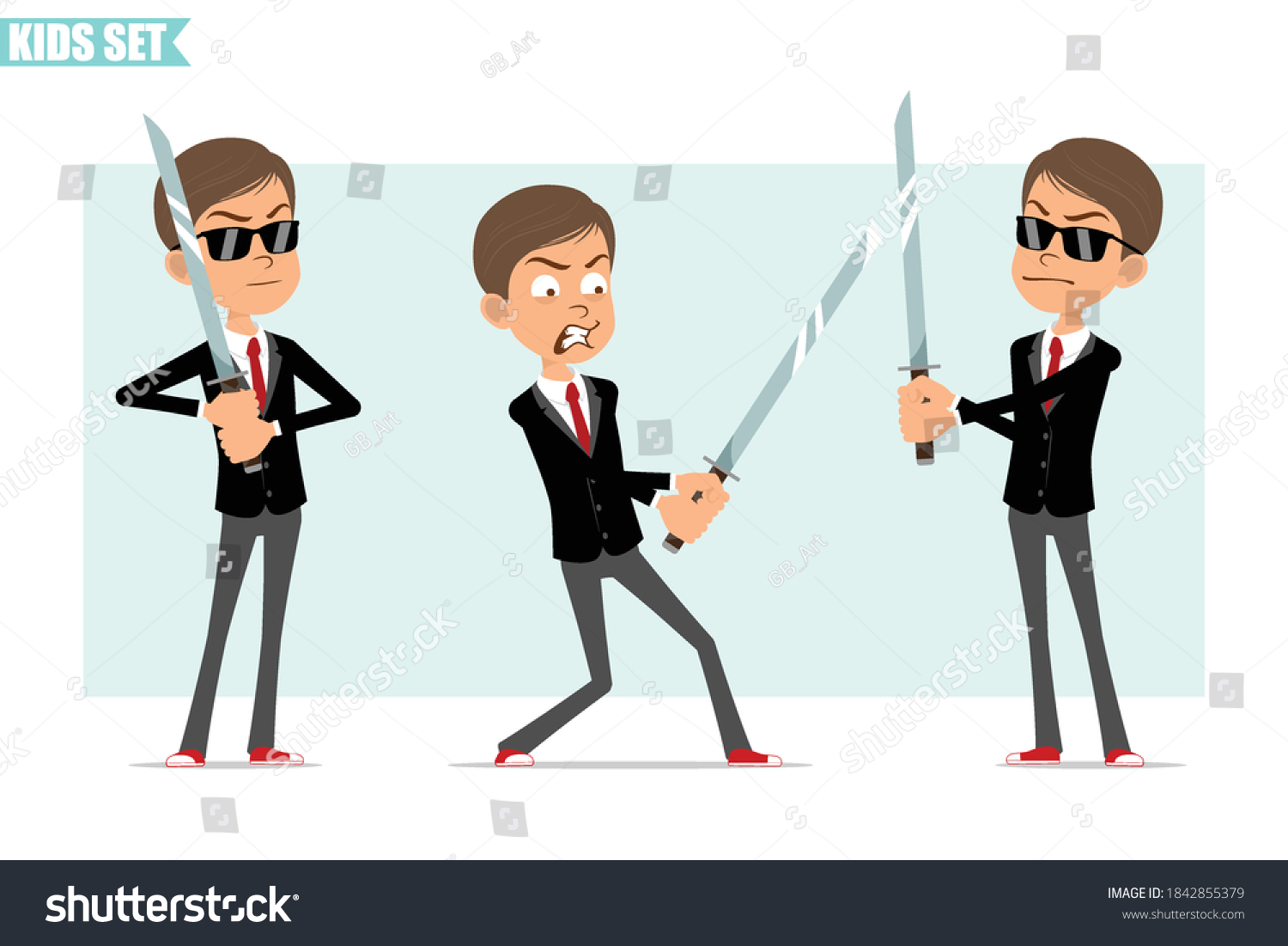 Cartoon Flat Funny Business Boy Character Stock Vector (Royalty Free ...