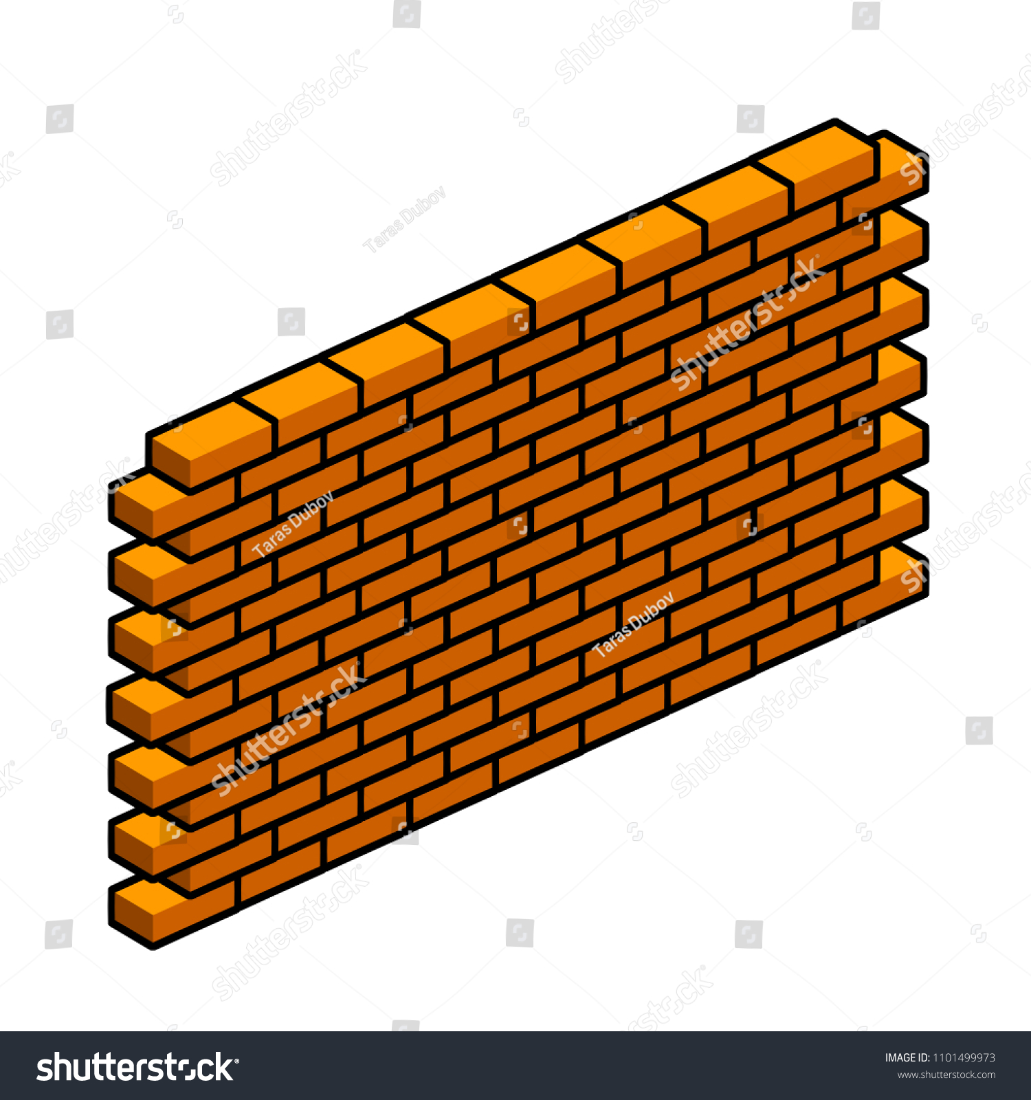 Cartoon Flat Illustration Red Brick Wall Stock Vector (Royalty Free ...