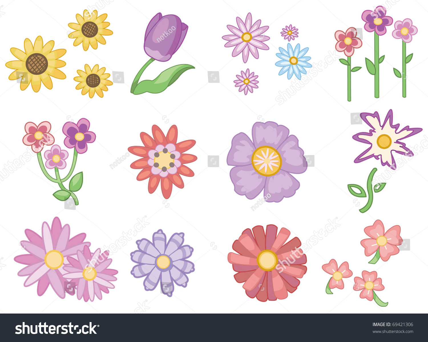 Cartoon Flower Icon Stock Vector Illustration 69421306 : Shutterstock