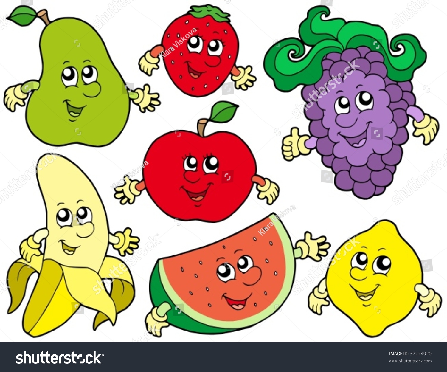 Cartoon Fruits Collection 2 - Vector Illustration. - 37274920 ...